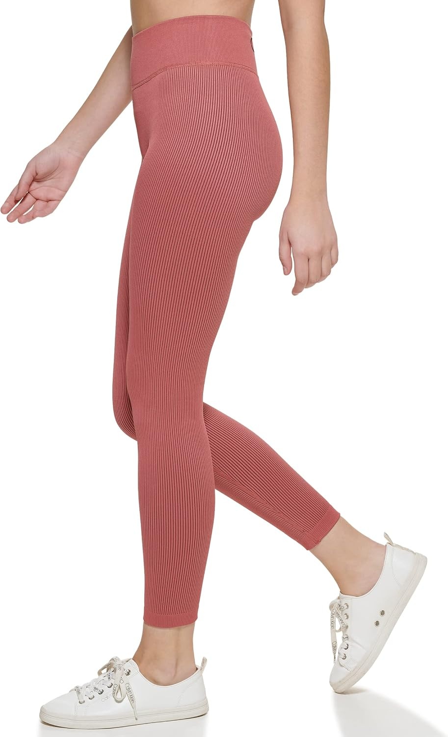 image:imageCalvin Klein Performance Womens Thin Rib High Waist 78 Length TightRedwood