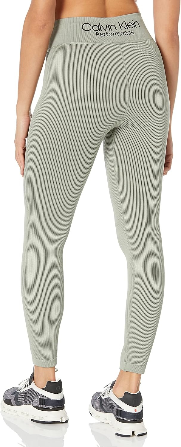 image:imageCalvin Klein Performance Womens Thin Rib High Waist 78 Length TightSagebrush