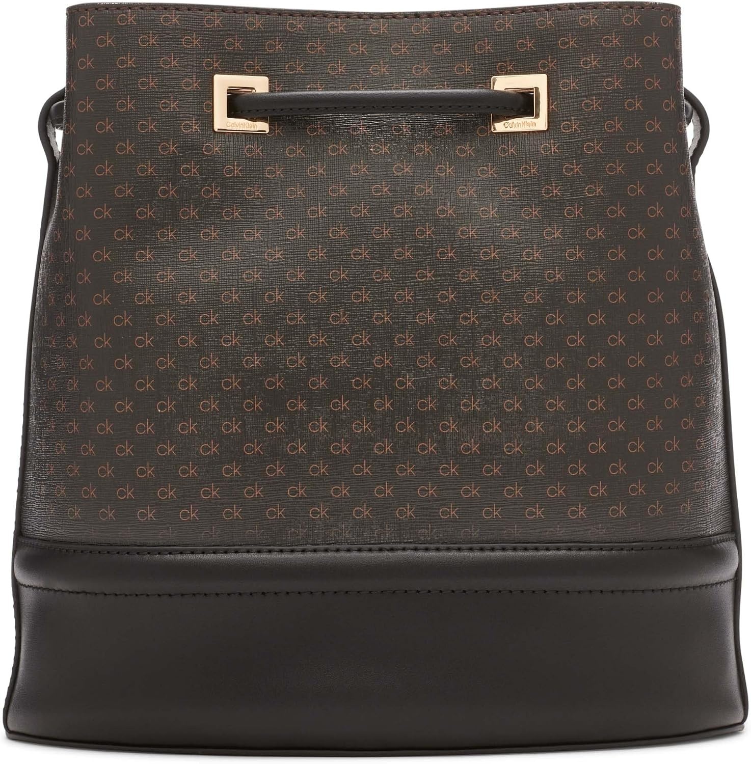 image:imageCalvin Klein Womens Ash Crossbody Bag Vegan Leather Monogram 2 PocketsBrownKhakiBlack