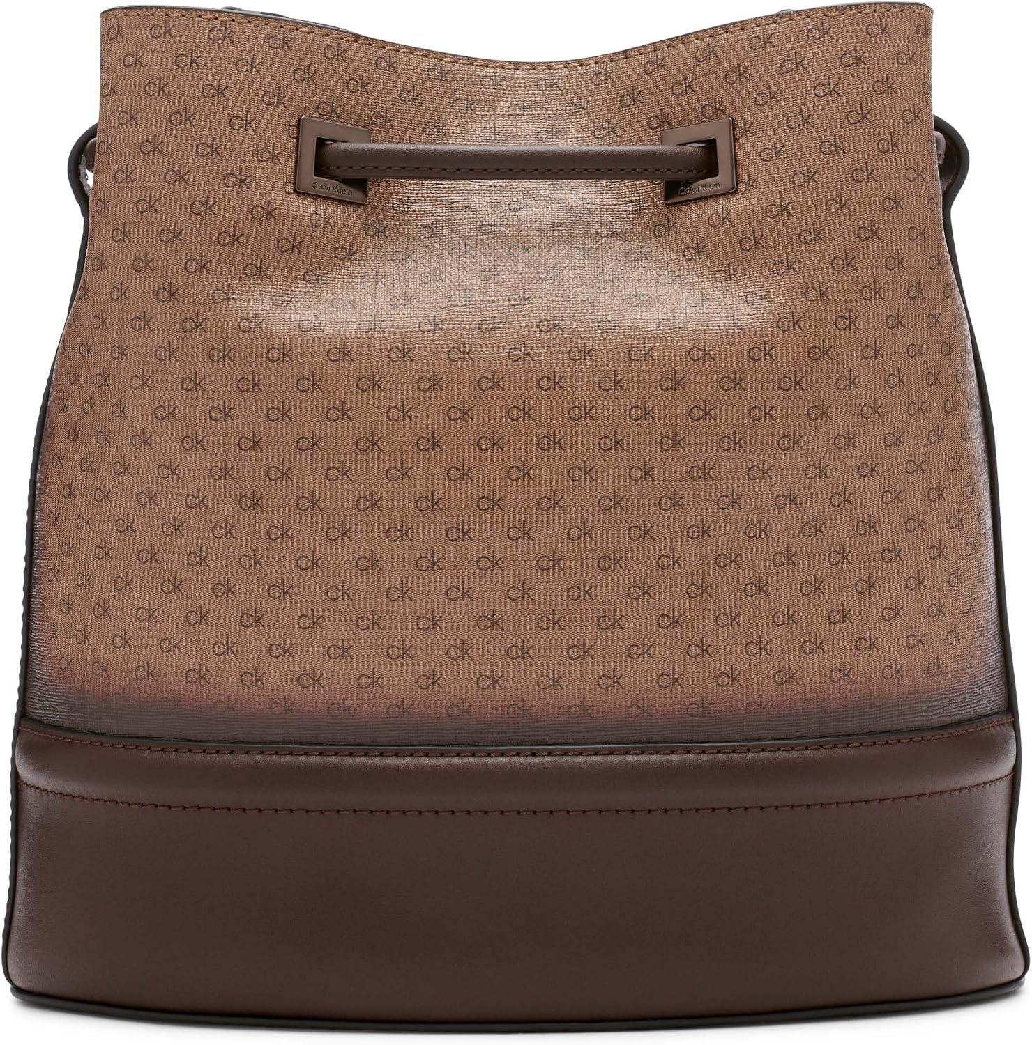 image:imageCalvin Klein Womens Ash Crossbody Bag Vegan Leather Monogram 2 PocketsKhakiBrownJava