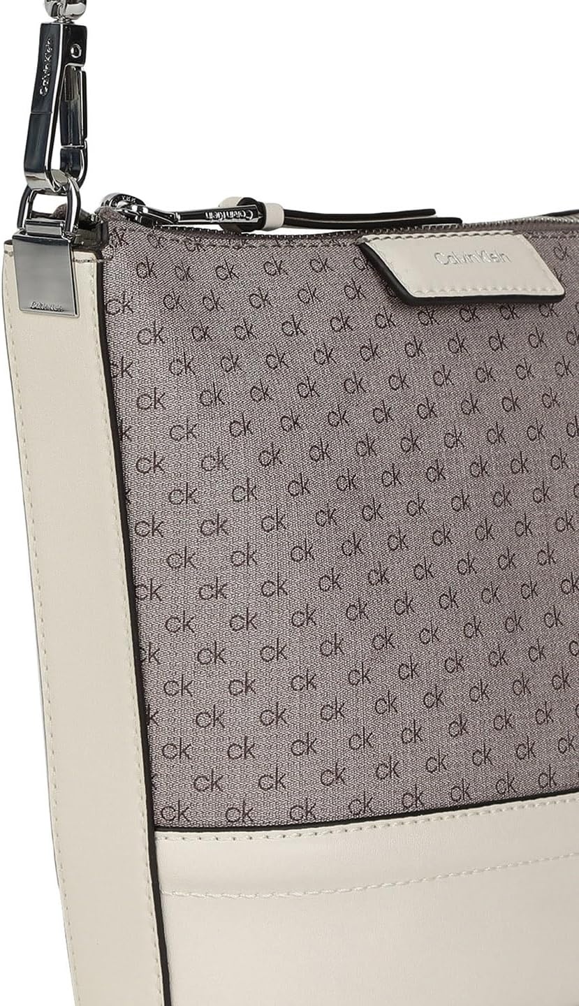 image:imageCalvin Klein Womens Ash NorthSouth CrossbodyAlmondTaupeCherub White