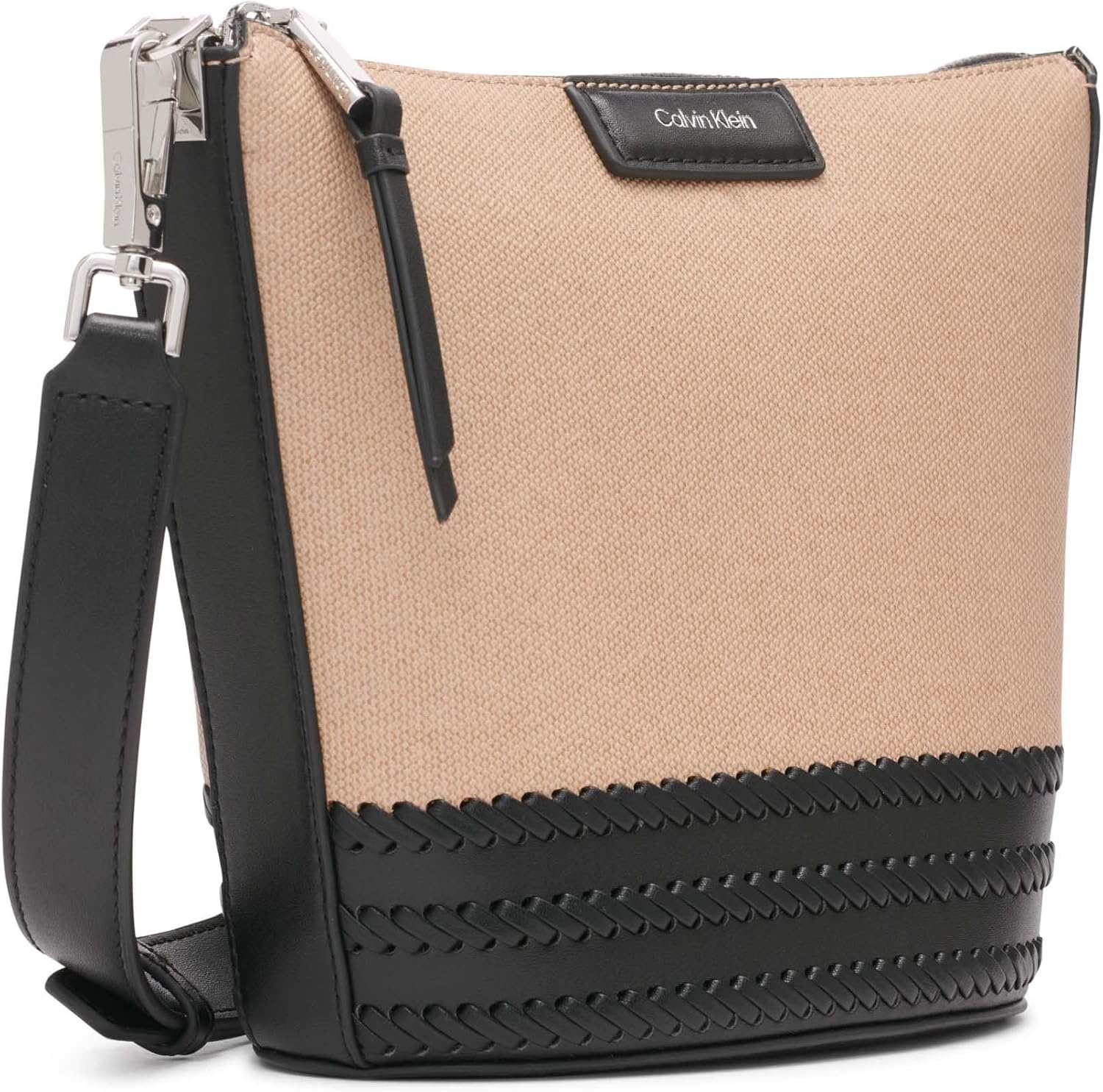 image:imageCalvin Klein Womens Ash NorthSouth CrossbodyNaturalBlack Canvas