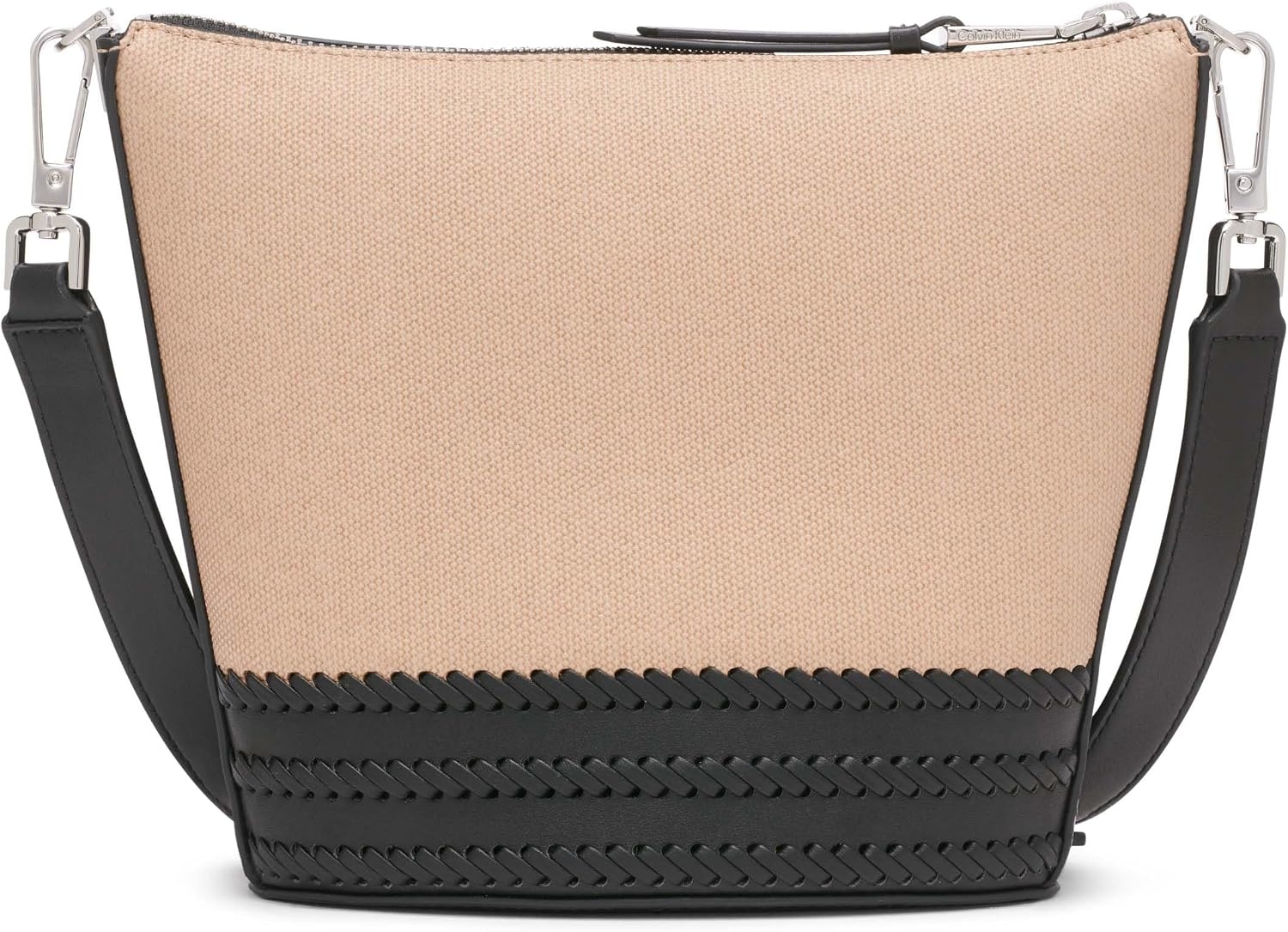 image:imageCalvin Klein Womens Ash NorthSouth CrossbodyNaturalBlack Canvas