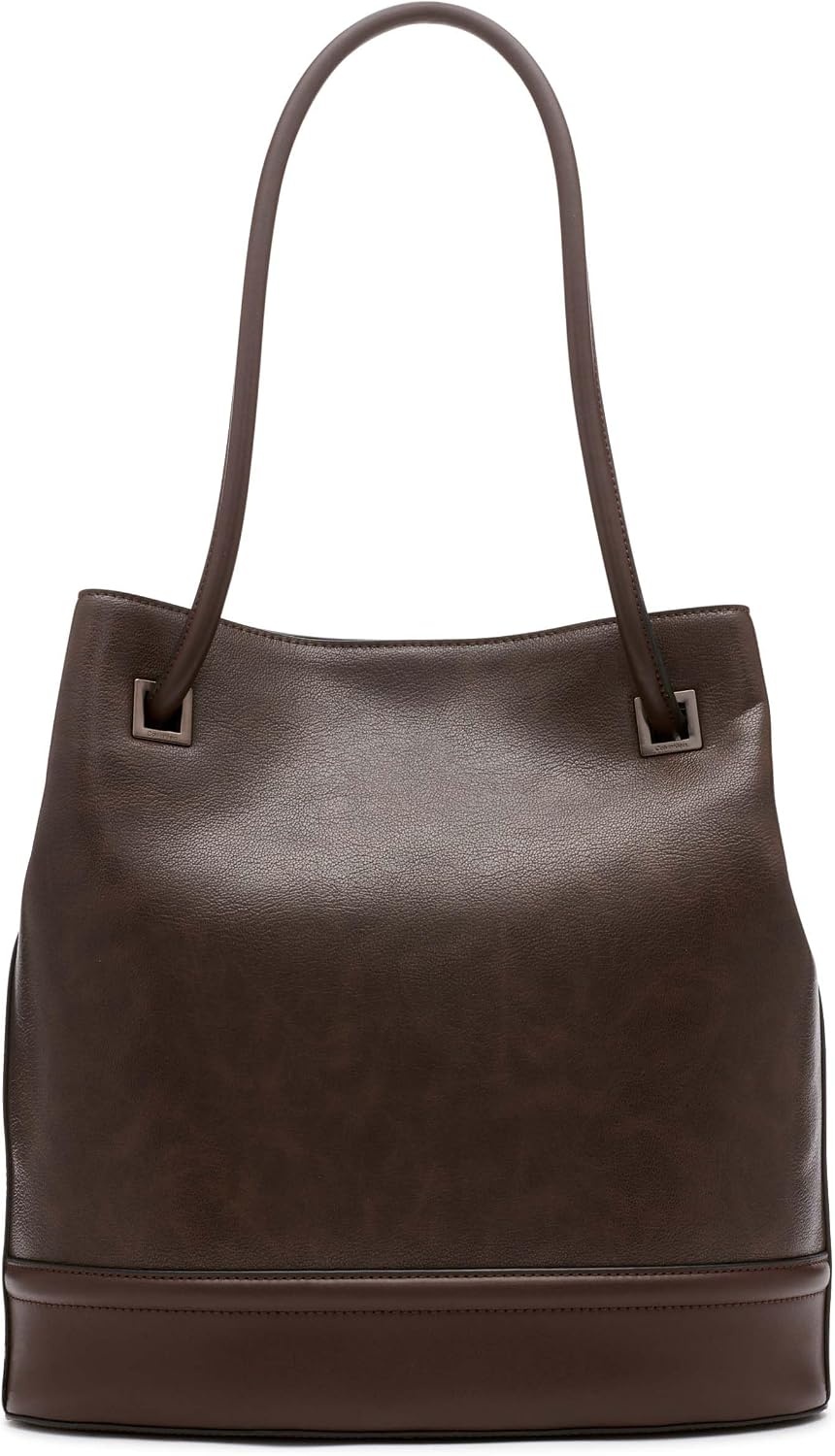 image:imageCalvin Klein Womens Ash Tote Bag NorthSouth Vegan Leather 2 PocketsJava