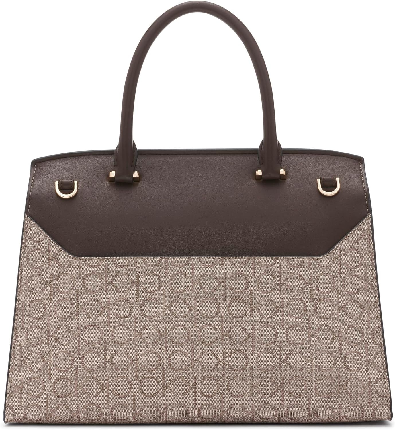 image:imageCalvin Klein Womens Becky Turn Lock Satchel Turn LockAlmondTaupeJava
