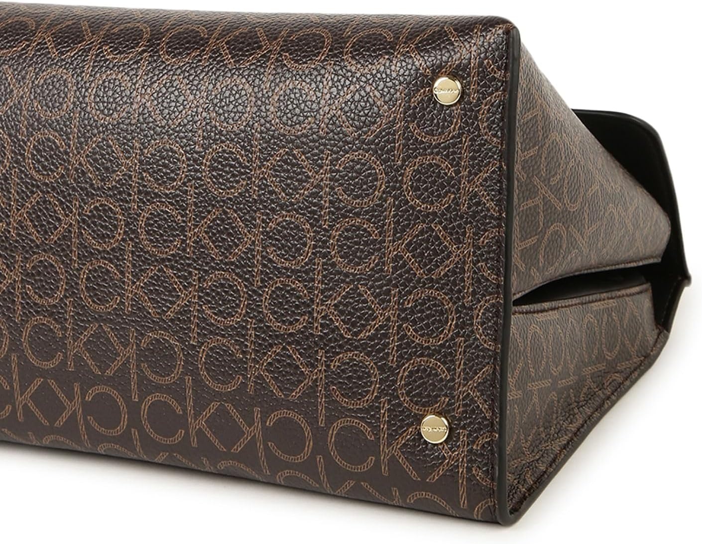 image:imageCalvin Klein Womens Becky Turn Lock Satchel Turn LockBrownKhakiBlack