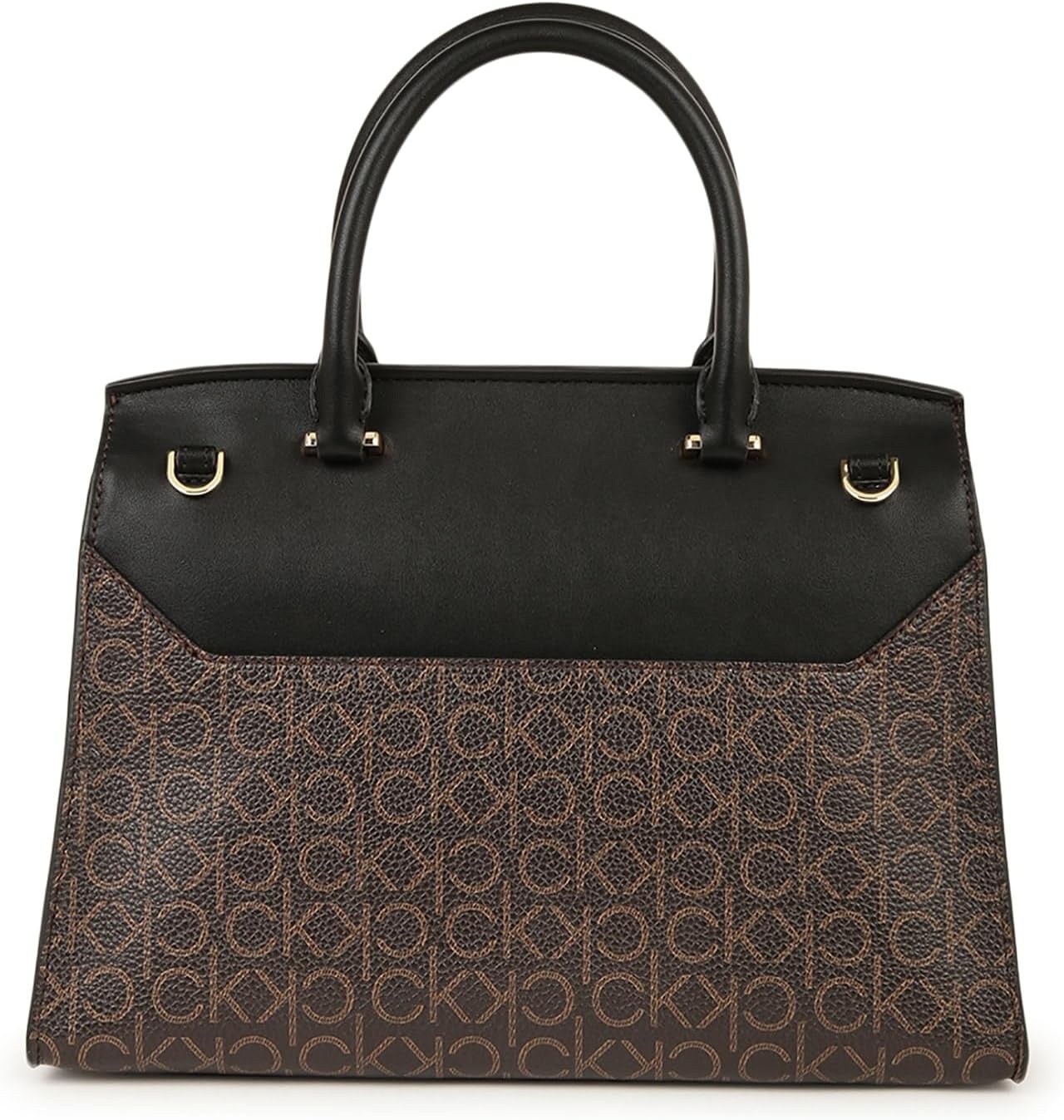 image:imageCalvin Klein Womens Becky Turn Lock Satchel Turn LockBrownKhakiBlack