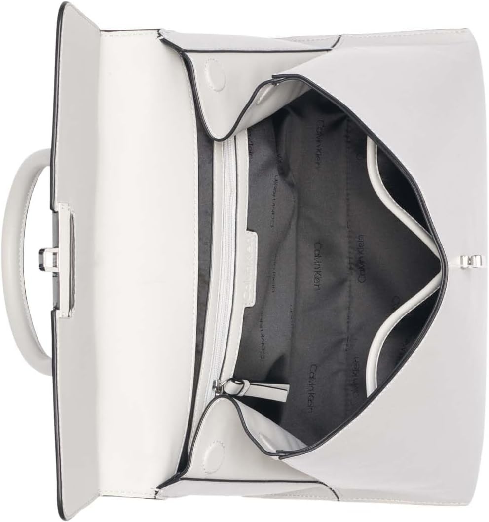 image:imageCalvin Klein Womens Becky Turn Lock Satchel Turn LockDove Grey