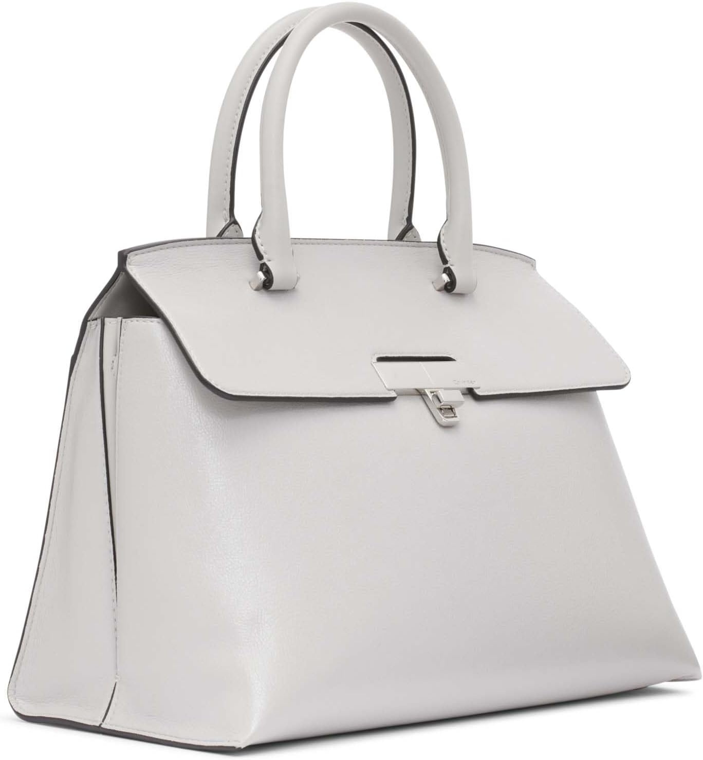 image:imageCalvin Klein Womens Becky Turn Lock Satchel Turn LockDove Grey
