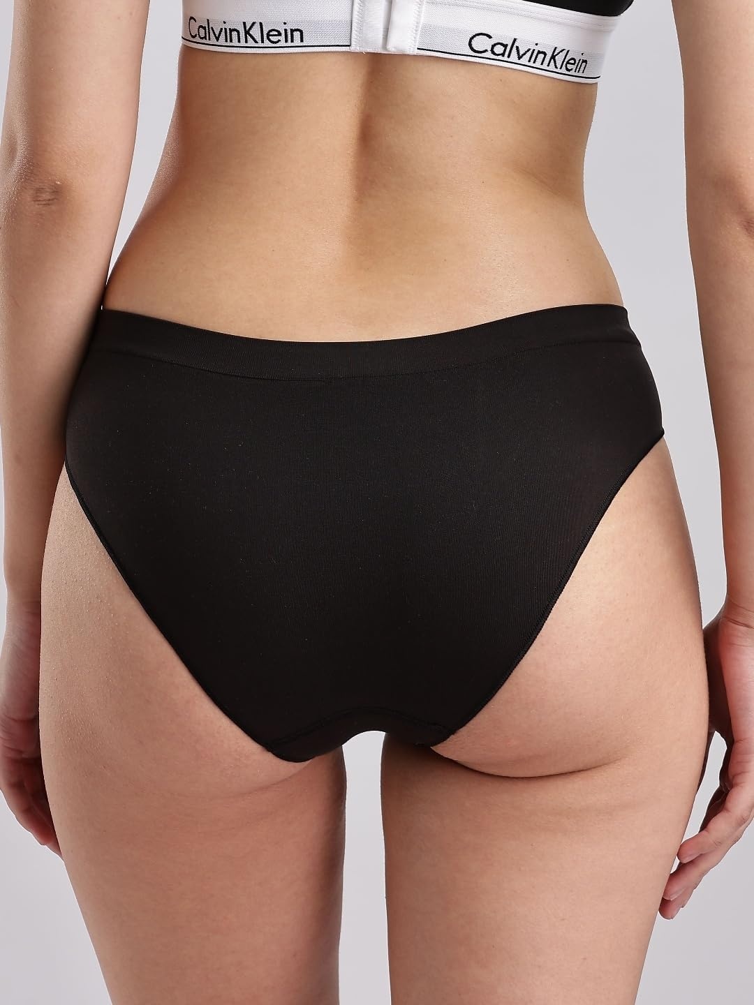 image:imageCalvin Klein Womens Bonded Flex Seamless 3pack Mid Rise BikiniBlack Cedar Sparrow