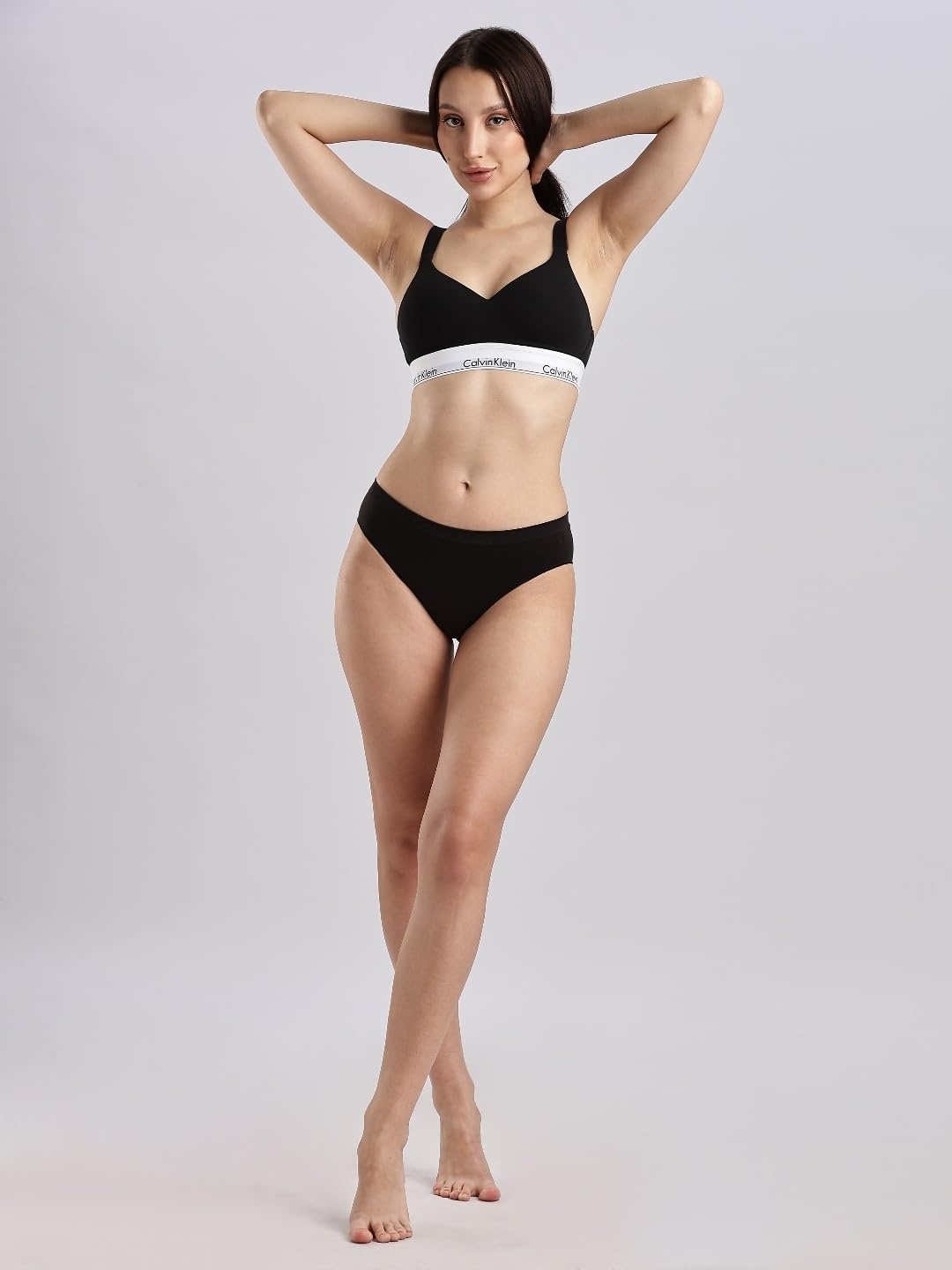 image:imageCalvin Klein Womens Bonded Flex Seamless 3pack Mid Rise BikiniBlack Cedar Sparrow