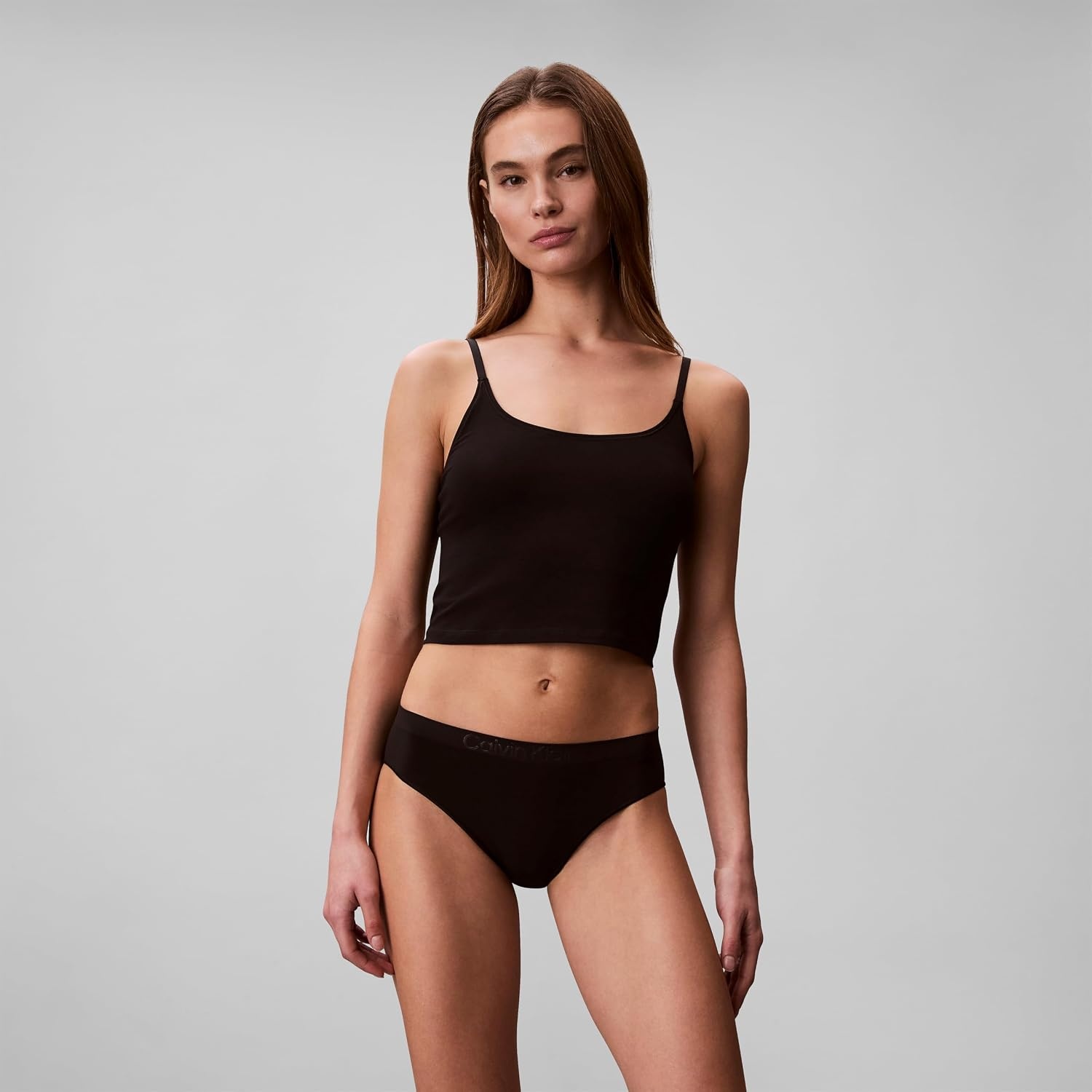 image:imageCalvin Klein Womens Bonded Flex Seamless 3pack Mid Rise BikiniBlackDeep Lichen GreenSubdued