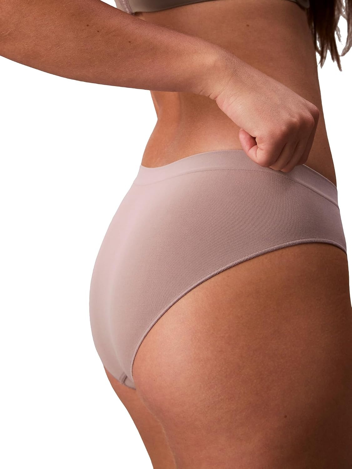 image:imageCalvin Klein Womens Bonded Flex Seamless 3pack Mid Rise BikiniBlackMinkBeet Red
