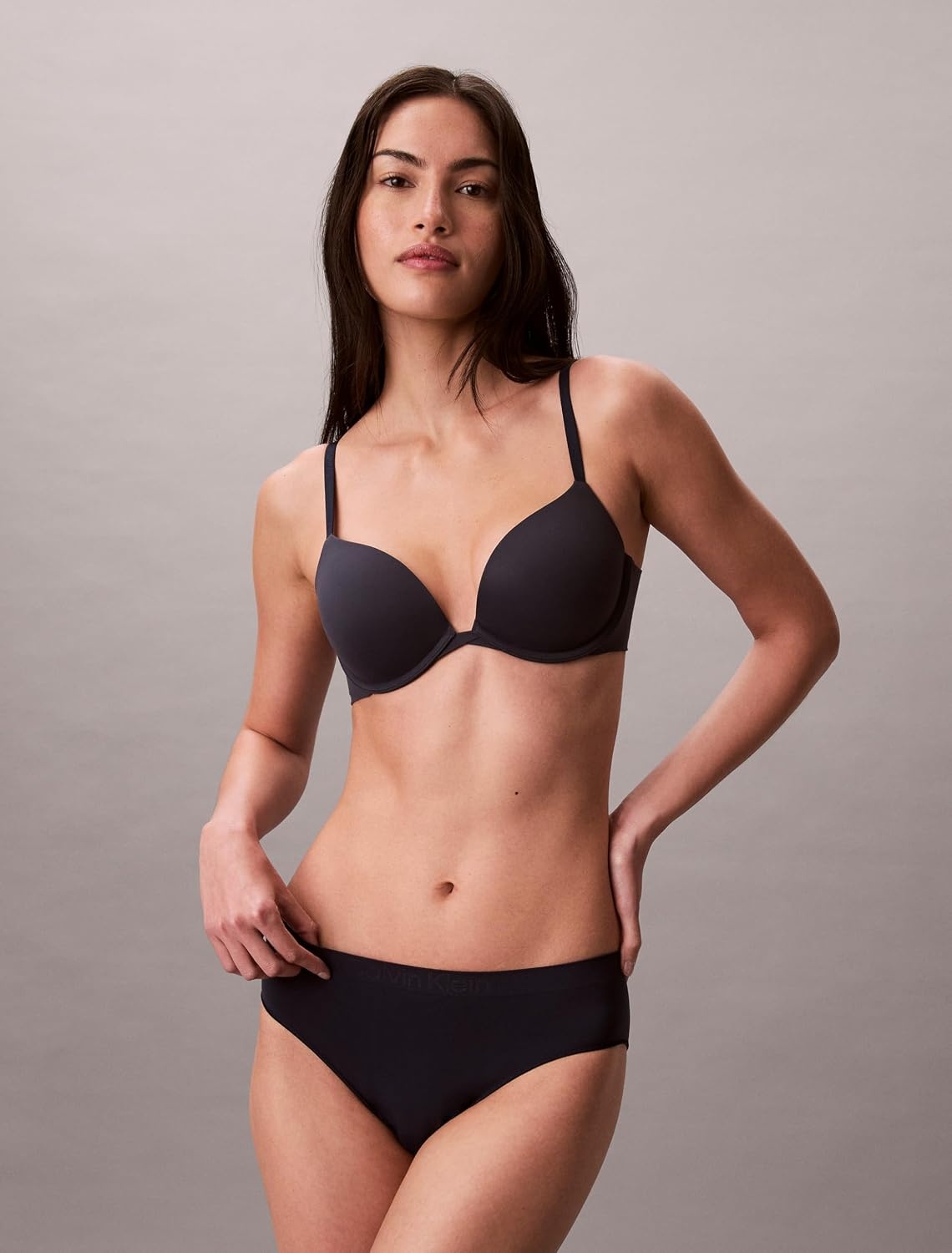 image:imageCalvin Klein Womens Bonded Flex Seamless 3pack Mid Rise BikiniShoreline Breezy Blue Silver Haze