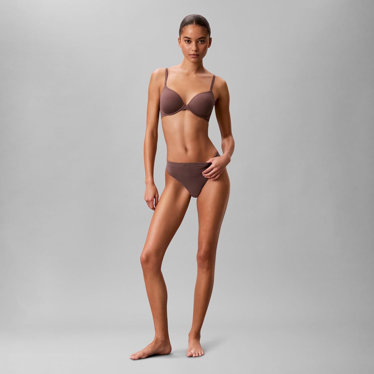 image:imageCalvin Klein Womens Bonded Flex Seamless Thong Panties 5 PackBlack Subduded Blue Tulip Sparrow Seafoam Wave