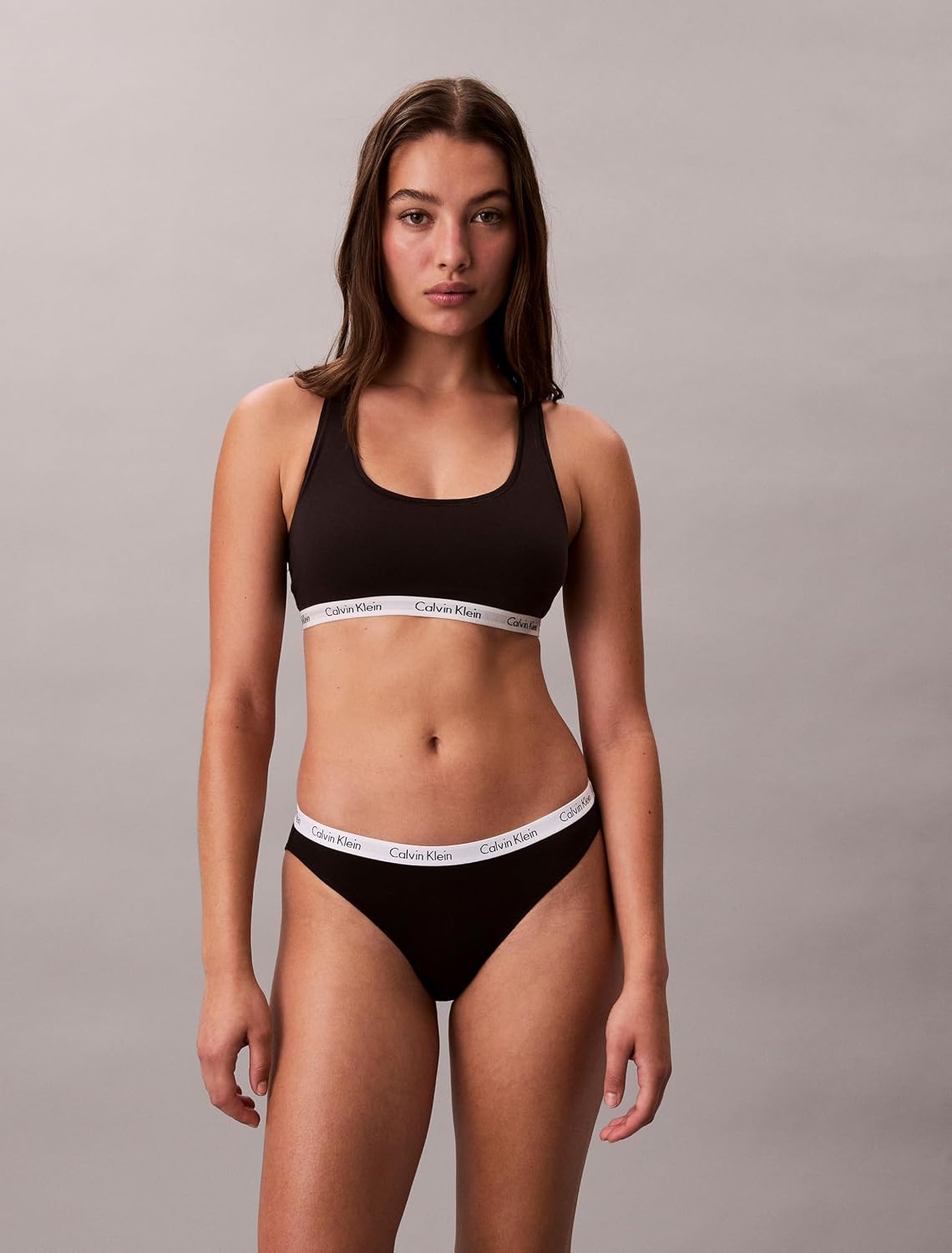 image:imageCalvin Klein Womens Carousel Logo Cotton Stretch Bikini Panties 3 PackBlackCedarWhite With Ck Hearts