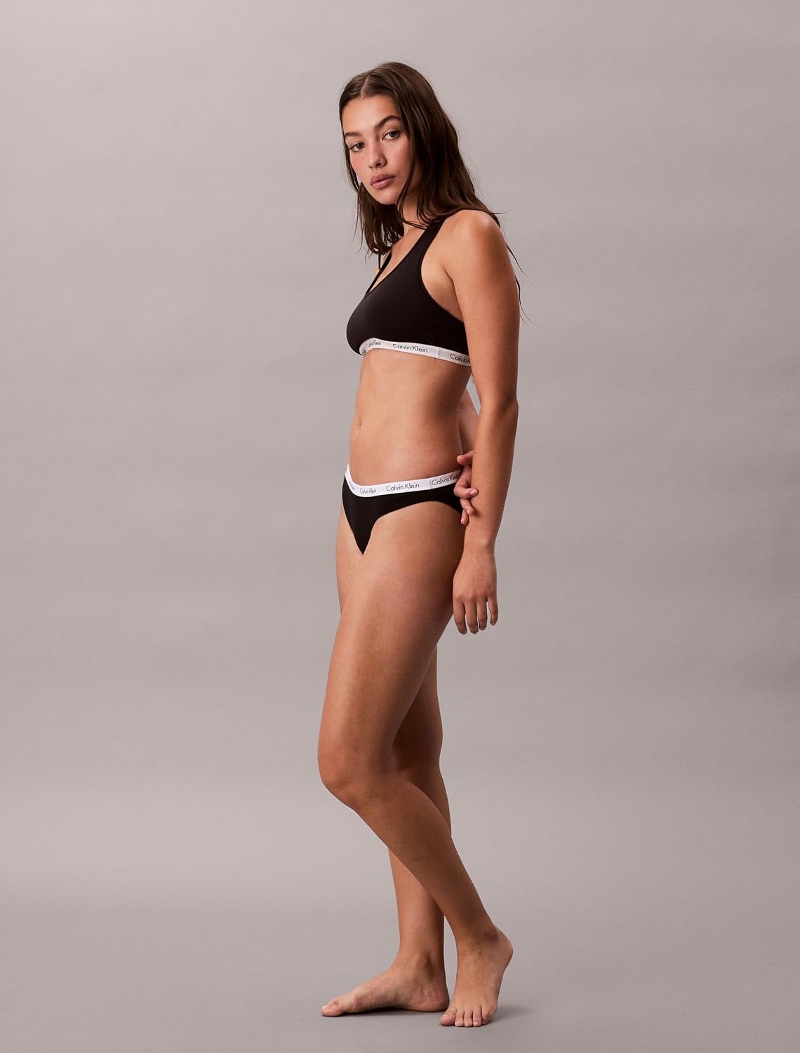 image:imageCalvin Klein Womens Carousel Logo Cotton Stretch Bikini Panties 3 PackBlackCedarWhite With Ck Hearts