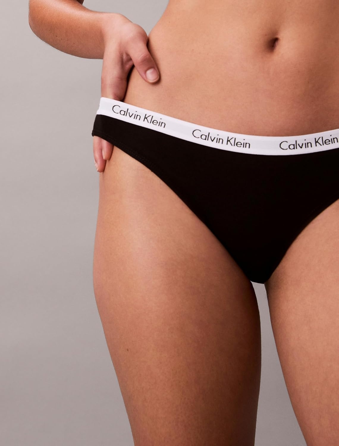image:imageCalvin Klein Womens Carousel Logo Cotton Stretch Bikini Panties 3 PackBlackCedarWhite With Ck Hearts