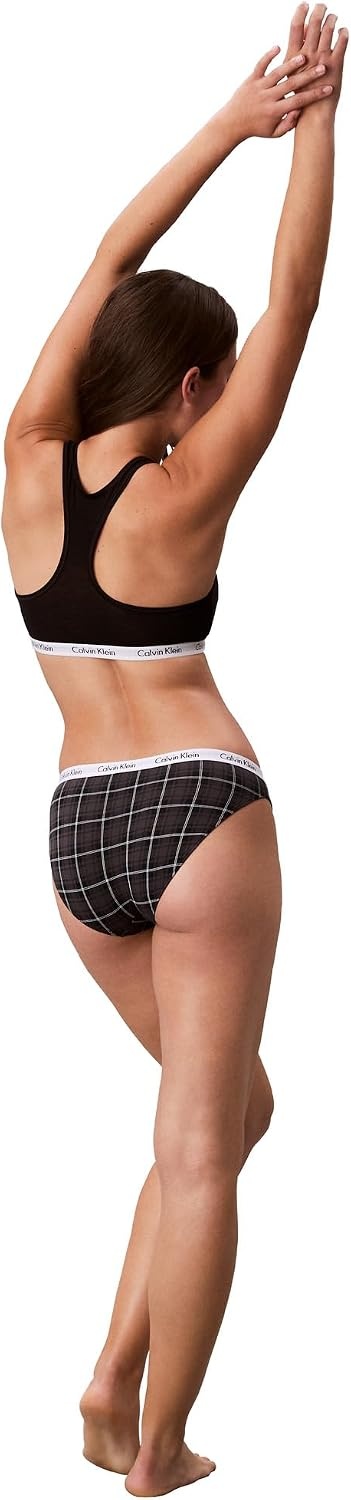 image:imageCalvin Klein Womens Carousel Logo Cotton Stretch Bikini Panties 3 PackBlackObsessDunn Plaid Black