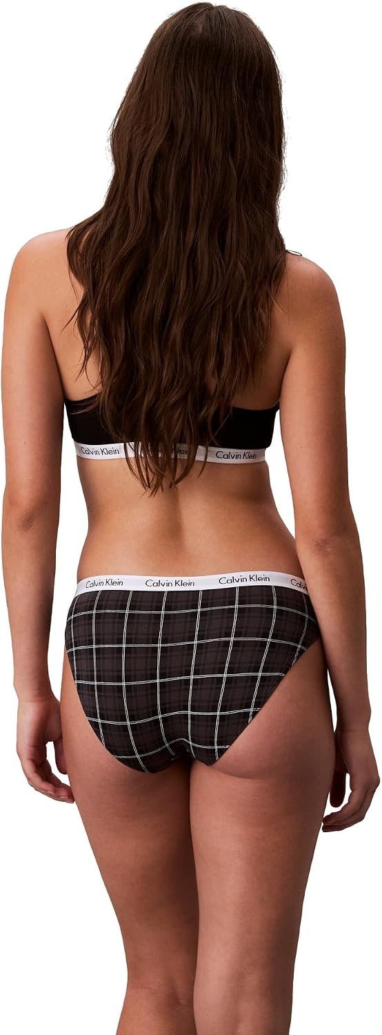 image:imageCalvin Klein Womens Carousel Logo Cotton Stretch Bikini Panties 3 PackBlackObsessDunn Plaid Black