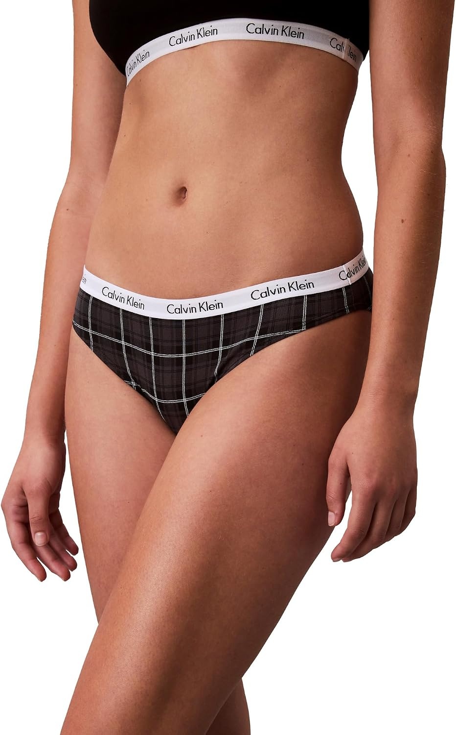 image:imageCalvin Klein Womens Carousel Logo Cotton Stretch Bikini Panties 3 PackBlackObsessDunn Plaid Black
