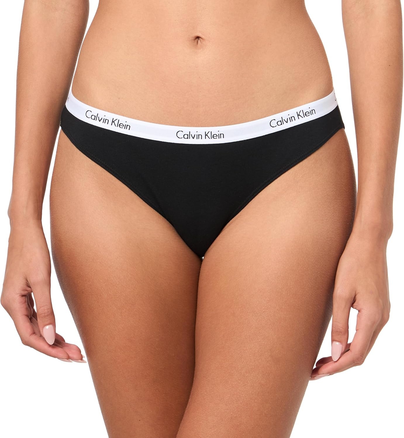 image:imageCalvin Klein Womens Carousel Logo Cotton Stretch Bikini Panties 3 PackBlackWhiteNymphs Thigh