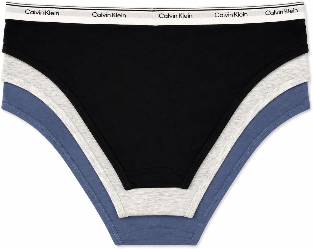 image:imageCalvin Klein Womens Carousel Logo Cotton Stretch Bikini Panties 3 PackBurgundyNudeBlack