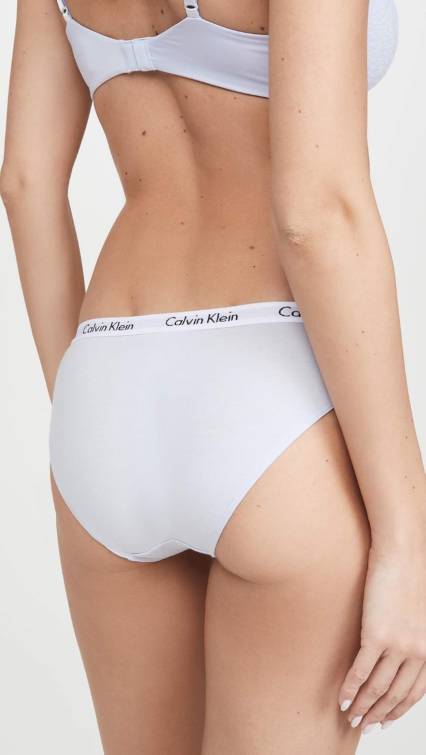 image:imageCalvin Klein Womens Carousel Logo Cotton Stretch Bikini Panties 3 PackIce PulpVoidWhite