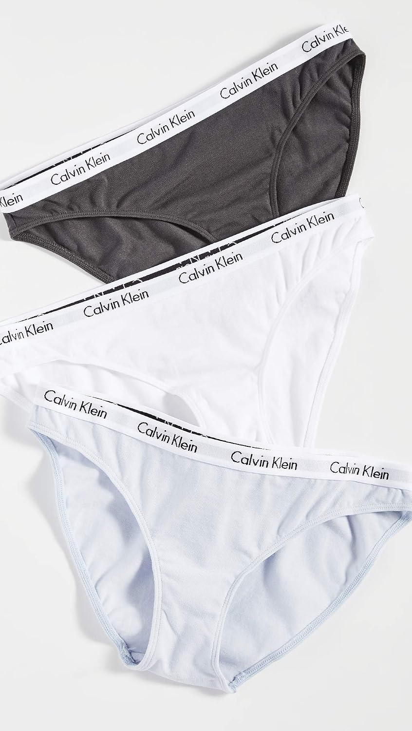 image:imageCalvin Klein Womens Carousel Logo Cotton Stretch Bikini Panties 3 PackIce PulpVoidWhite