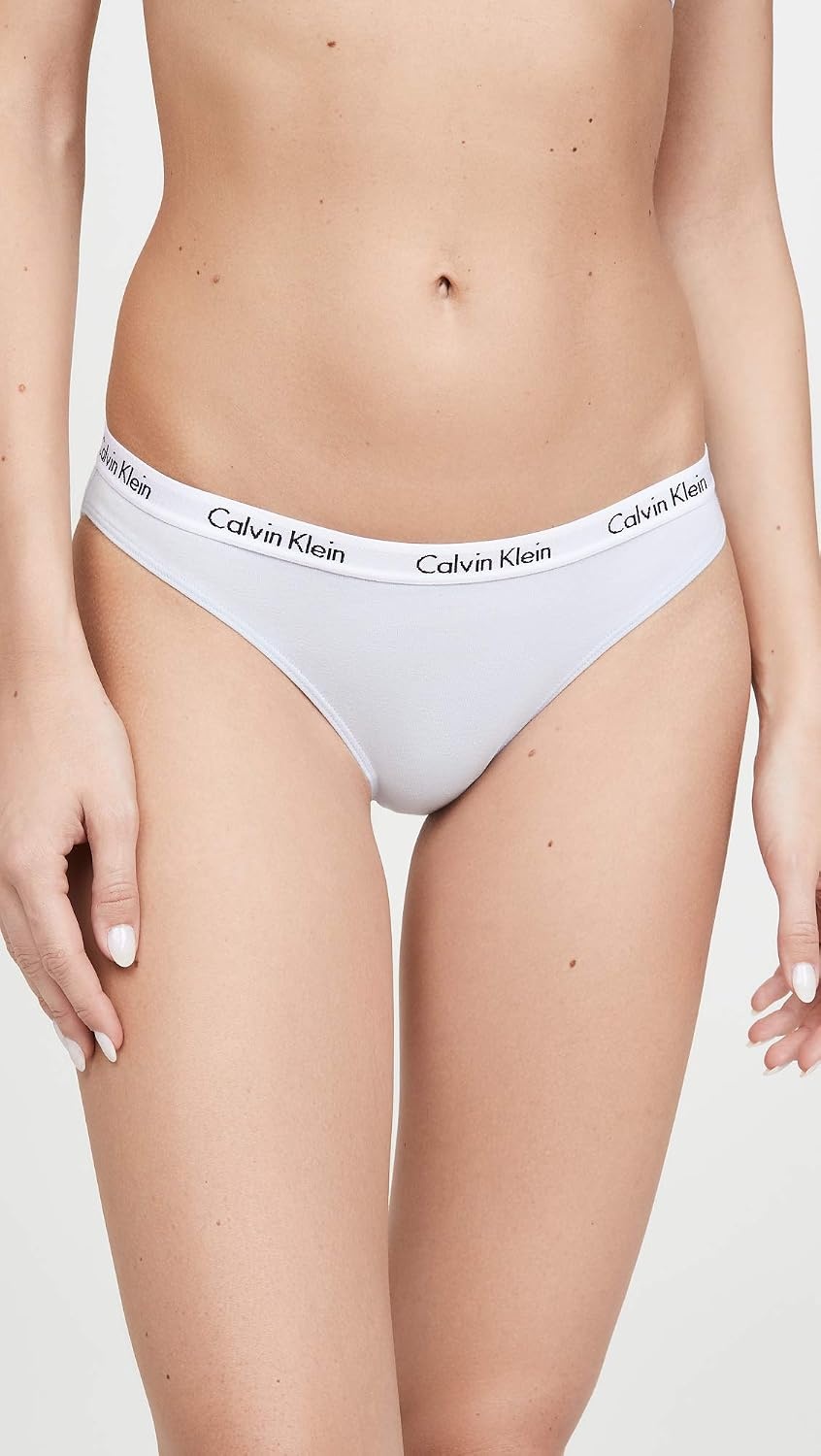 image:imageCalvin Klein Womens Carousel Logo Cotton Stretch Bikini Panties 3 PackIce PulpVoidWhite