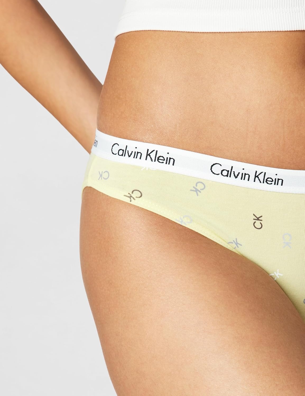 image:imageCalvin Klein Womens Carousel Logo Cotton Stretch Bikini Panties 3 PackShorelineWhiteLarge Scatter Ck French Vanilla