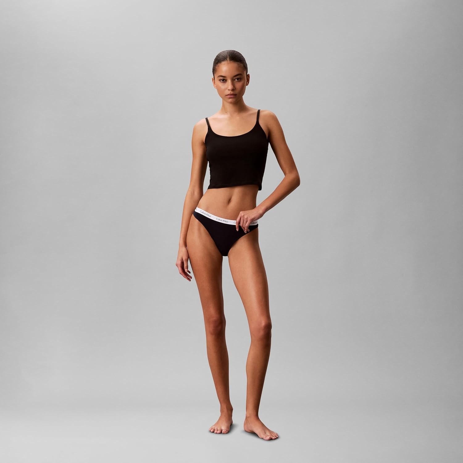 image:imageCalvin Klein Womens Carousel Logo Cotton Stretch Bikini Panties 3 PackShorelineWhiteLarge Scatter Ck French Vanilla