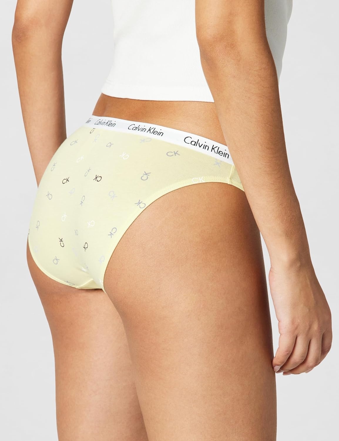 image:imageCalvin Klein Womens Carousel Logo Cotton Stretch Bikini Panties 3 PackShorelineWhiteLarge Scatter Ck French Vanilla