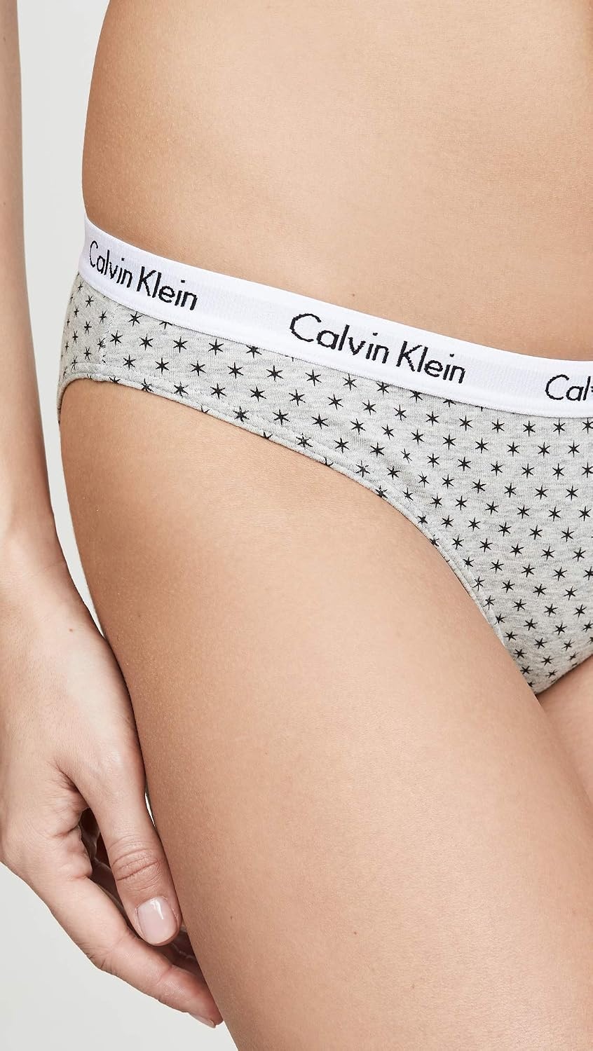 image:imageCalvin Klein Womens Carousel Logo Cotton Stretch Bikini Panties 3 PackTemperBlackTwinkle Star