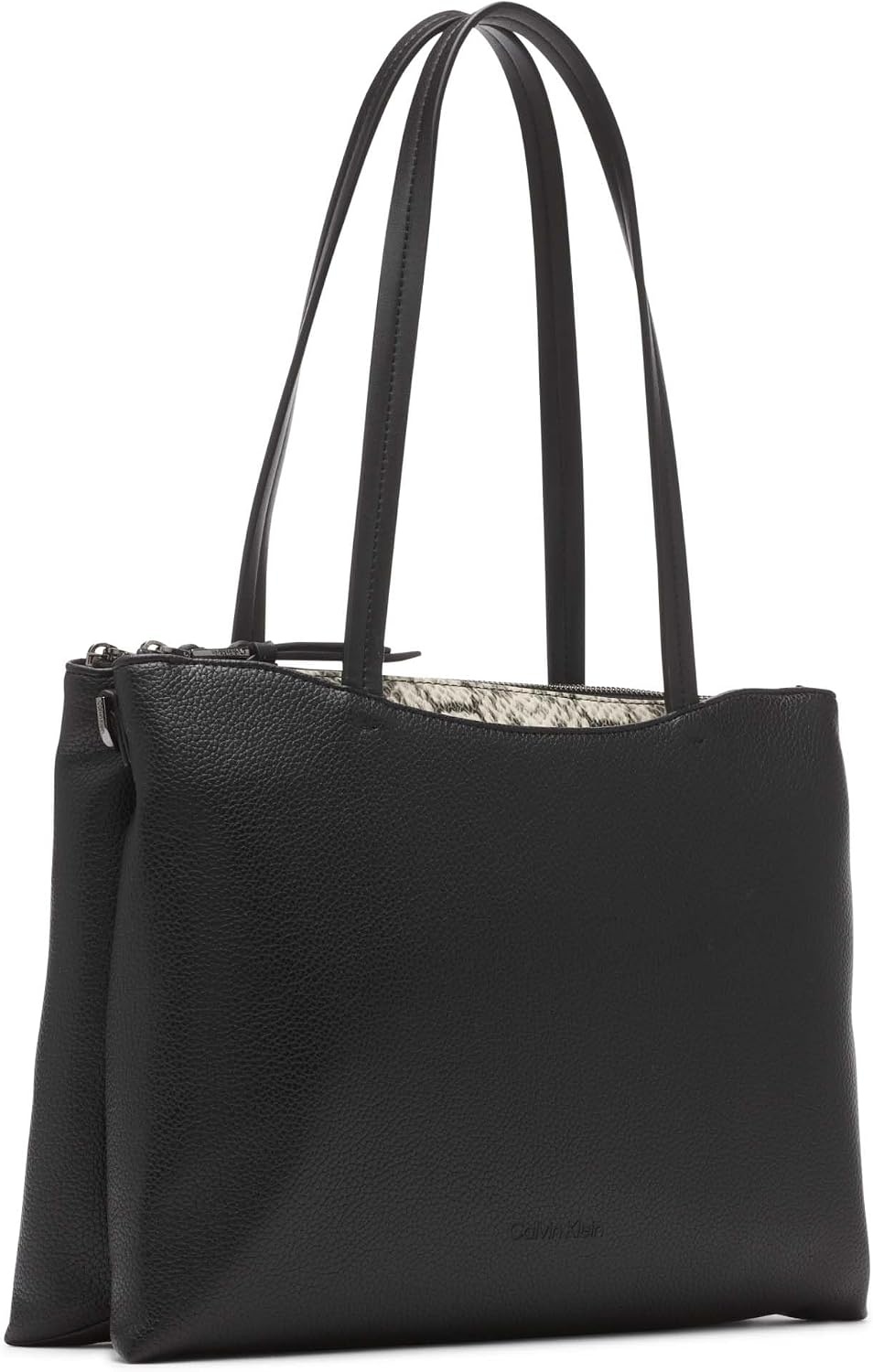 image:imageCalvin Klein Womens Chrome Organizational 2 in 1 Tote OrganizationalBlackWhite