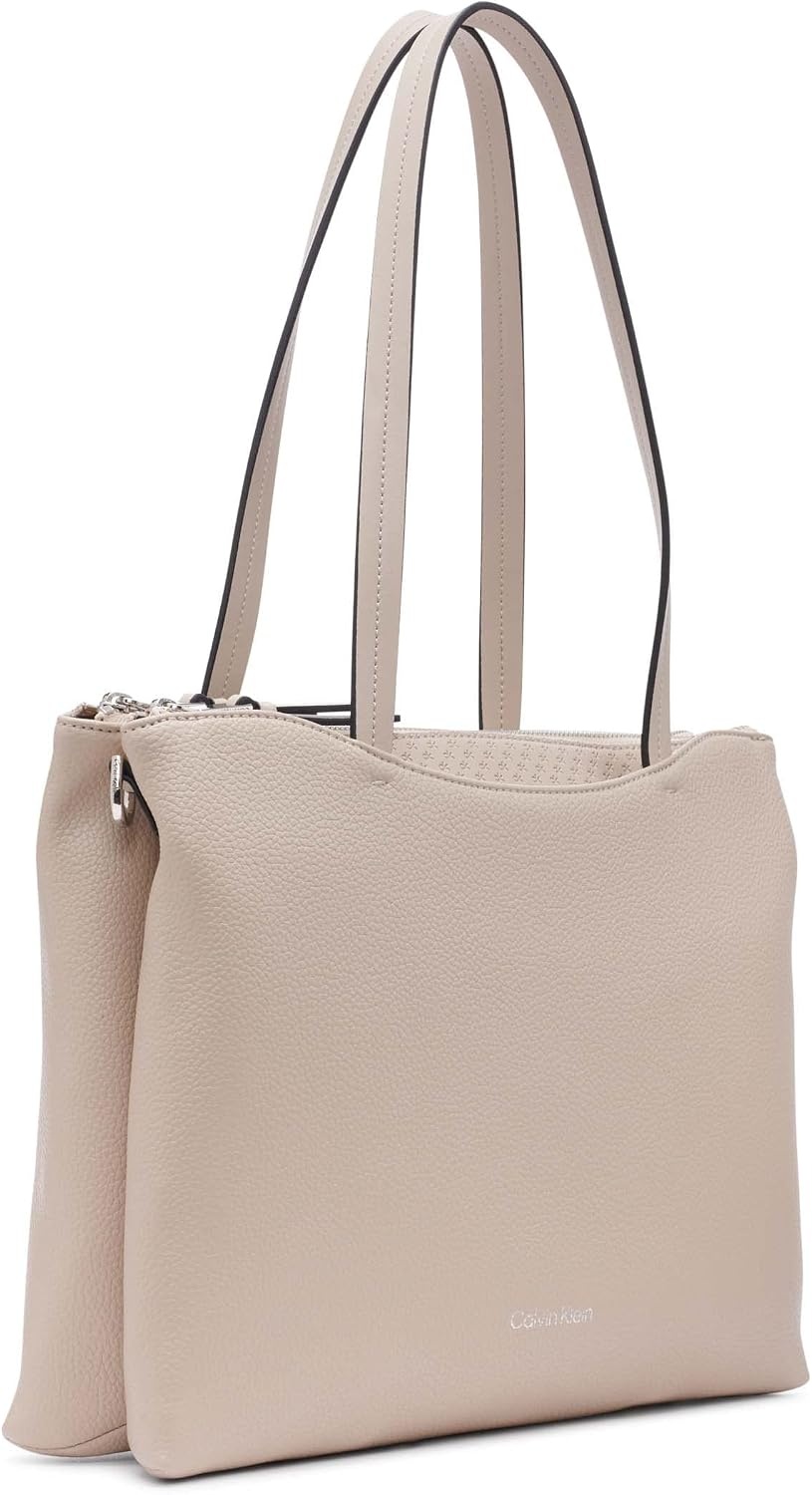 image:imageCalvin Klein Womens Chrome Organizational 2 in 1 Tote OrganizationalMushroom