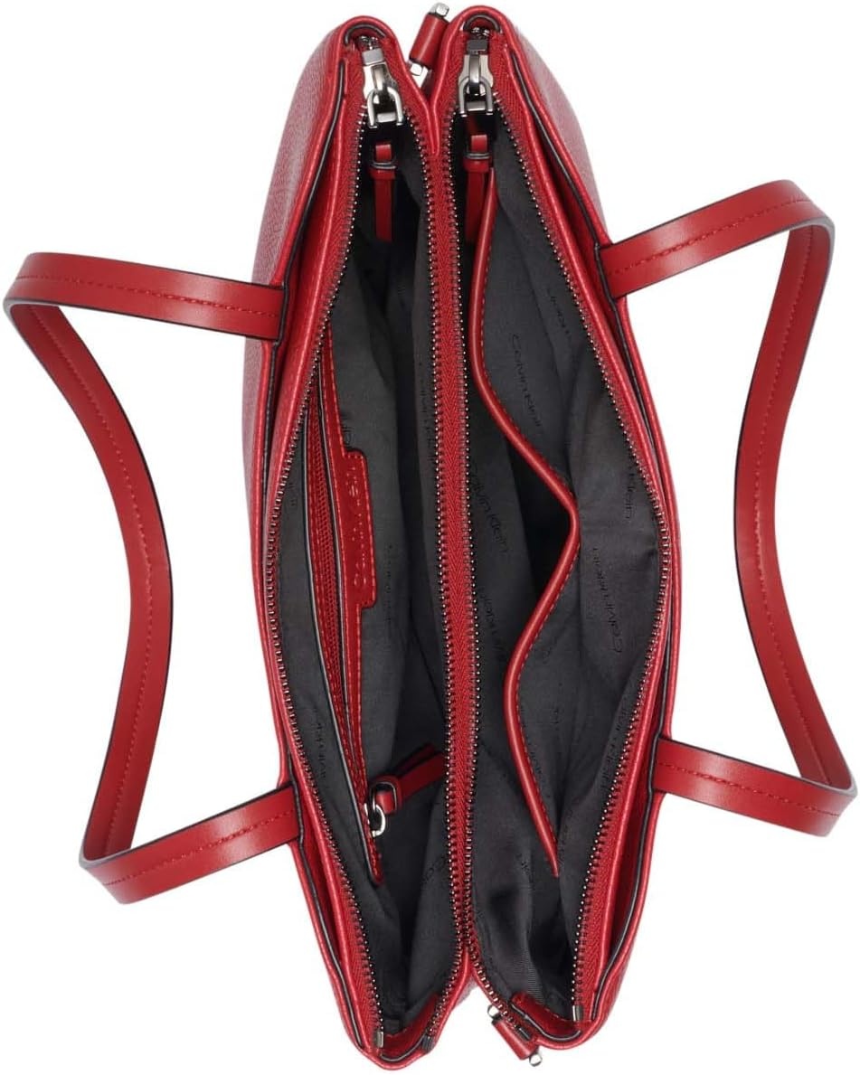 image:imageCalvin Klein Womens Chrome Organizational 2 in 1 Tote OrganizationalRuby Red
