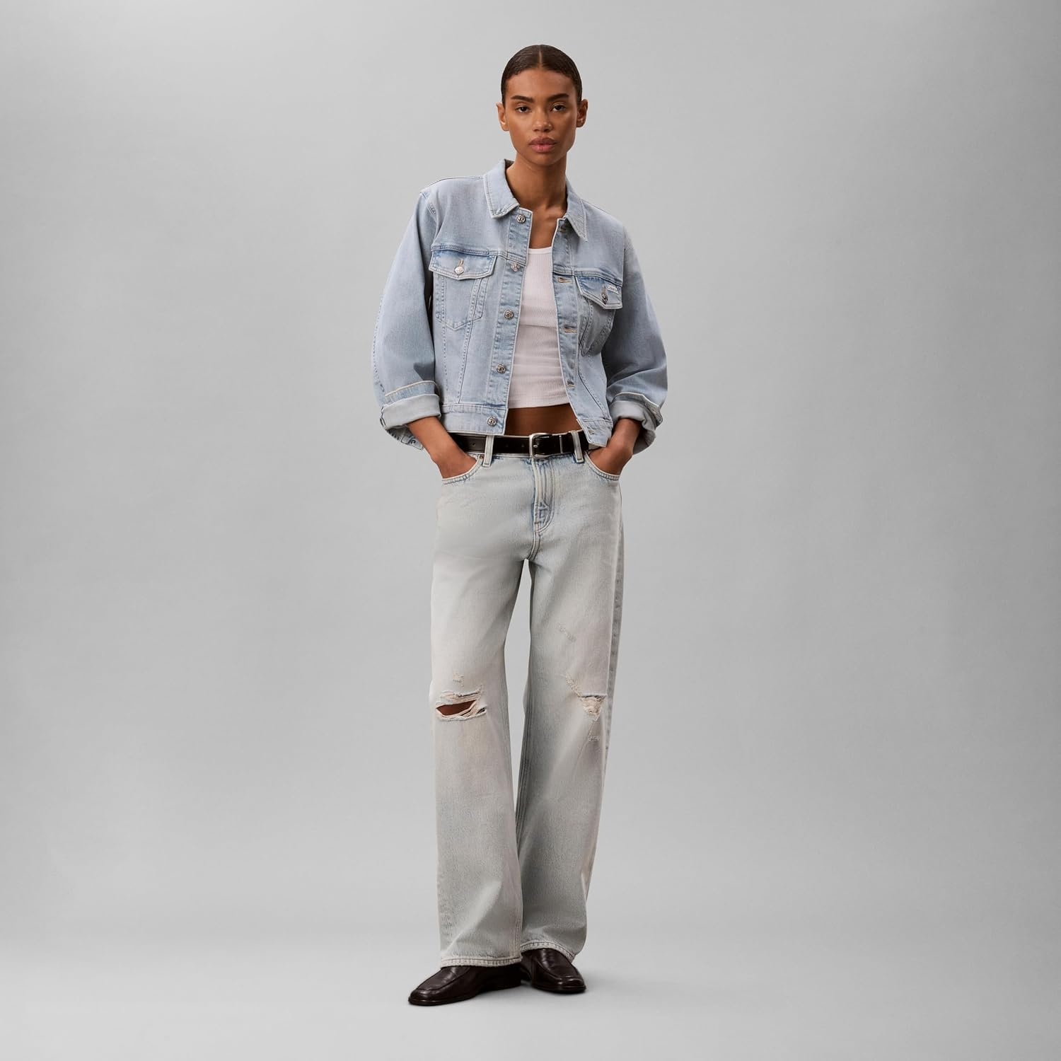 image:imageCalvin Klein Womens Classic Denim Trucker JacketIndigo