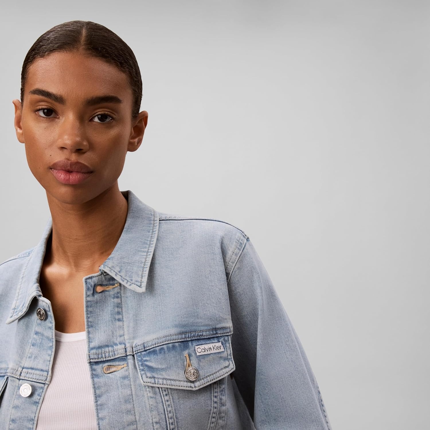 image:imageCalvin Klein Womens Classic Denim Trucker JacketIndigo