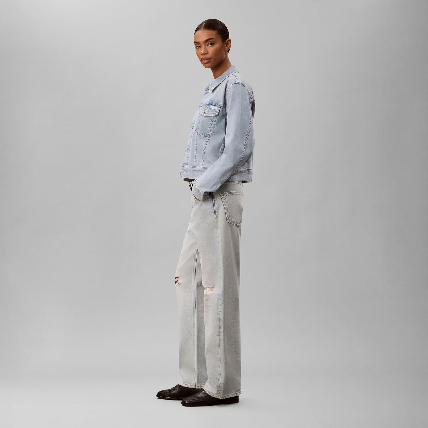 image:imageCalvin Klein Womens Classic Denim Trucker JacketIndigo