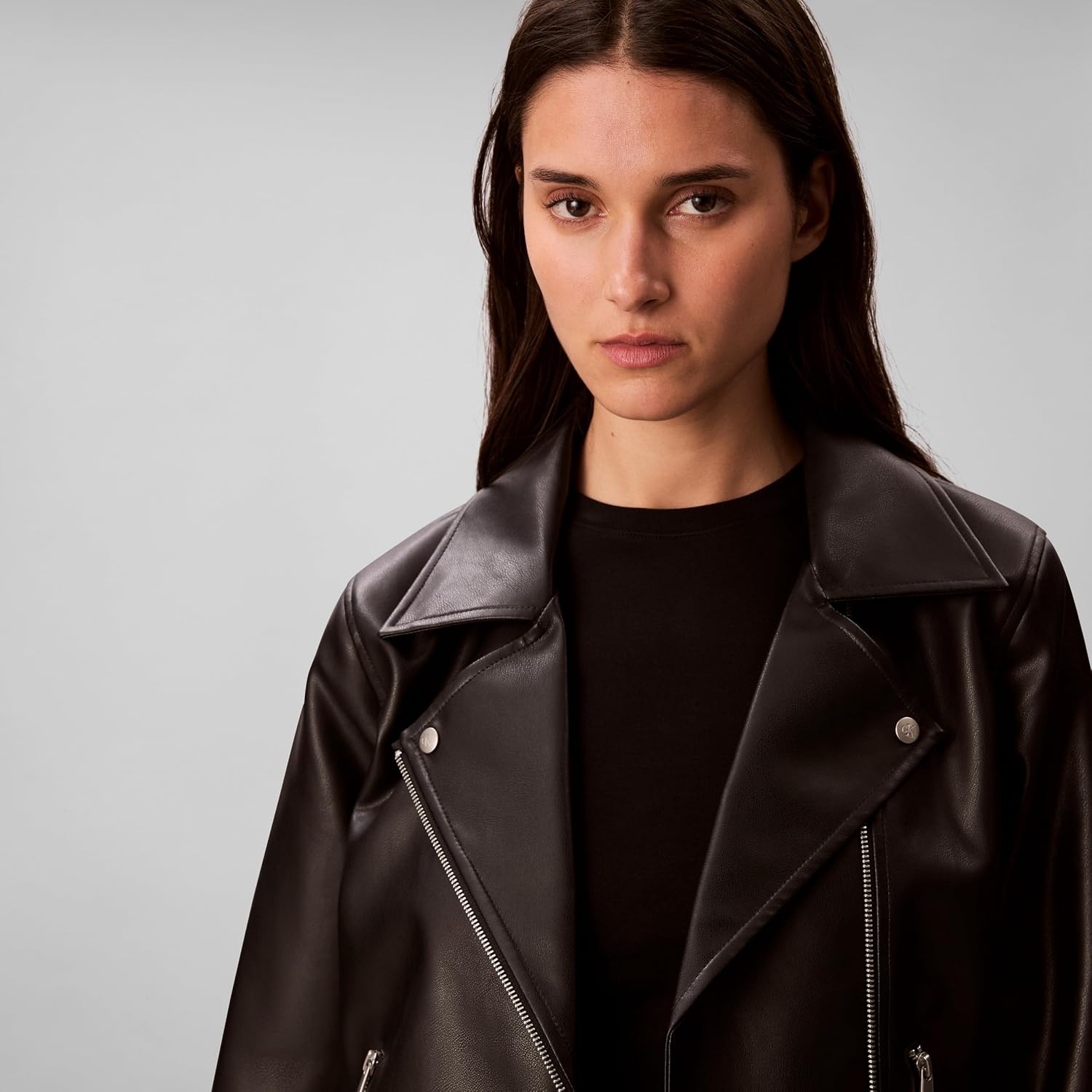 image:imageCalvin Klein Womens Classic Leather JacketBlack