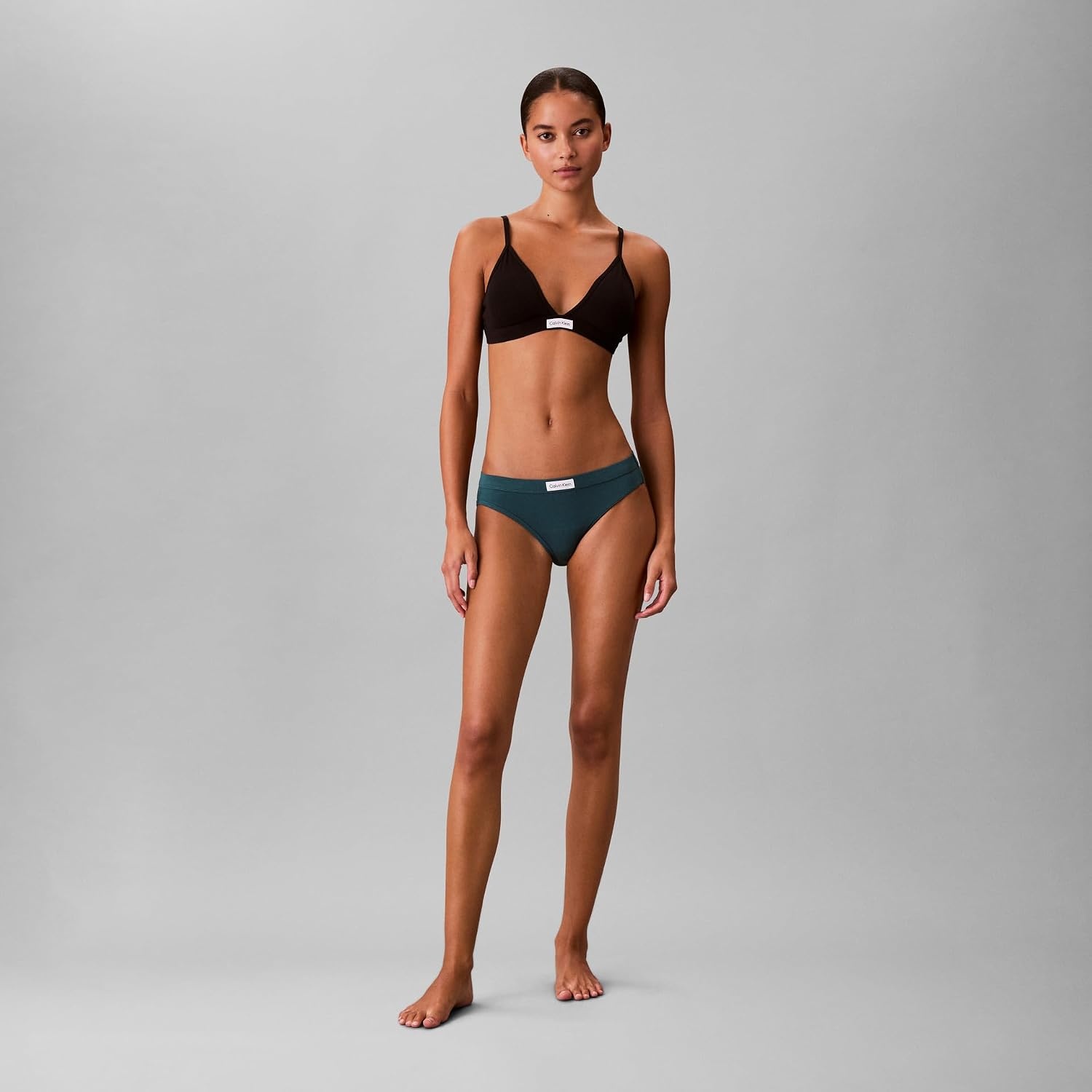 image:imageCalvin Klein Womens Comfort Logo Cotton Stretch Bikini Panties 3 PackBlackChalkAtlantic Deep