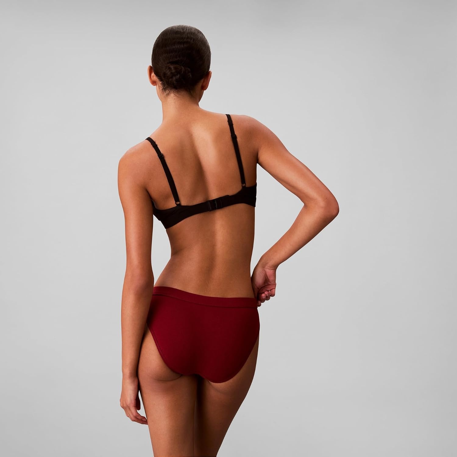 image:imageCalvin Klein Womens Comfort Logo Cotton Stretch Bikini Panties 3 PackBlackFresh TaupeFall Berry