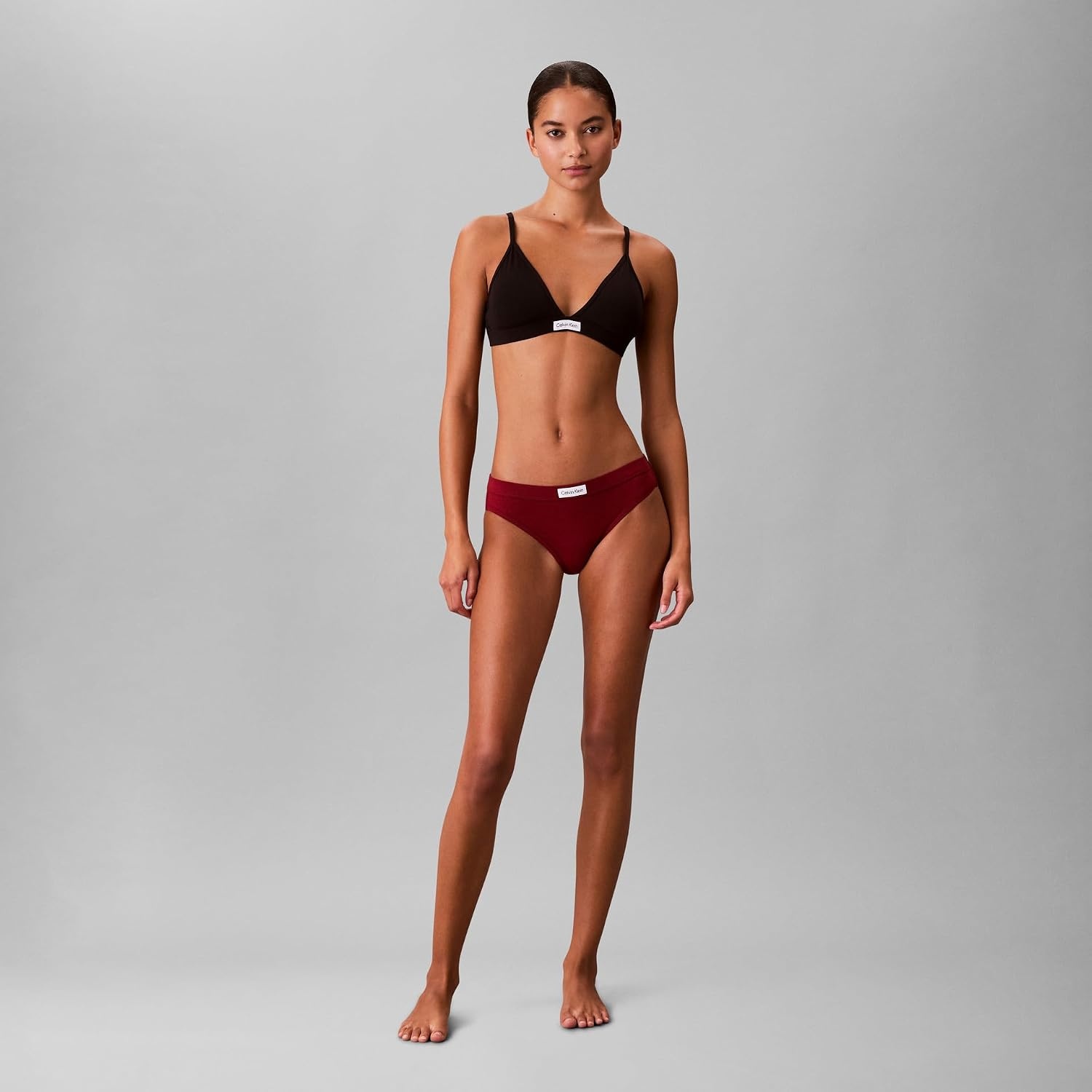 image:imageCalvin Klein Womens Comfort Logo Cotton Stretch Bikini Panties 3 PackBlackFresh TaupeFall Berry