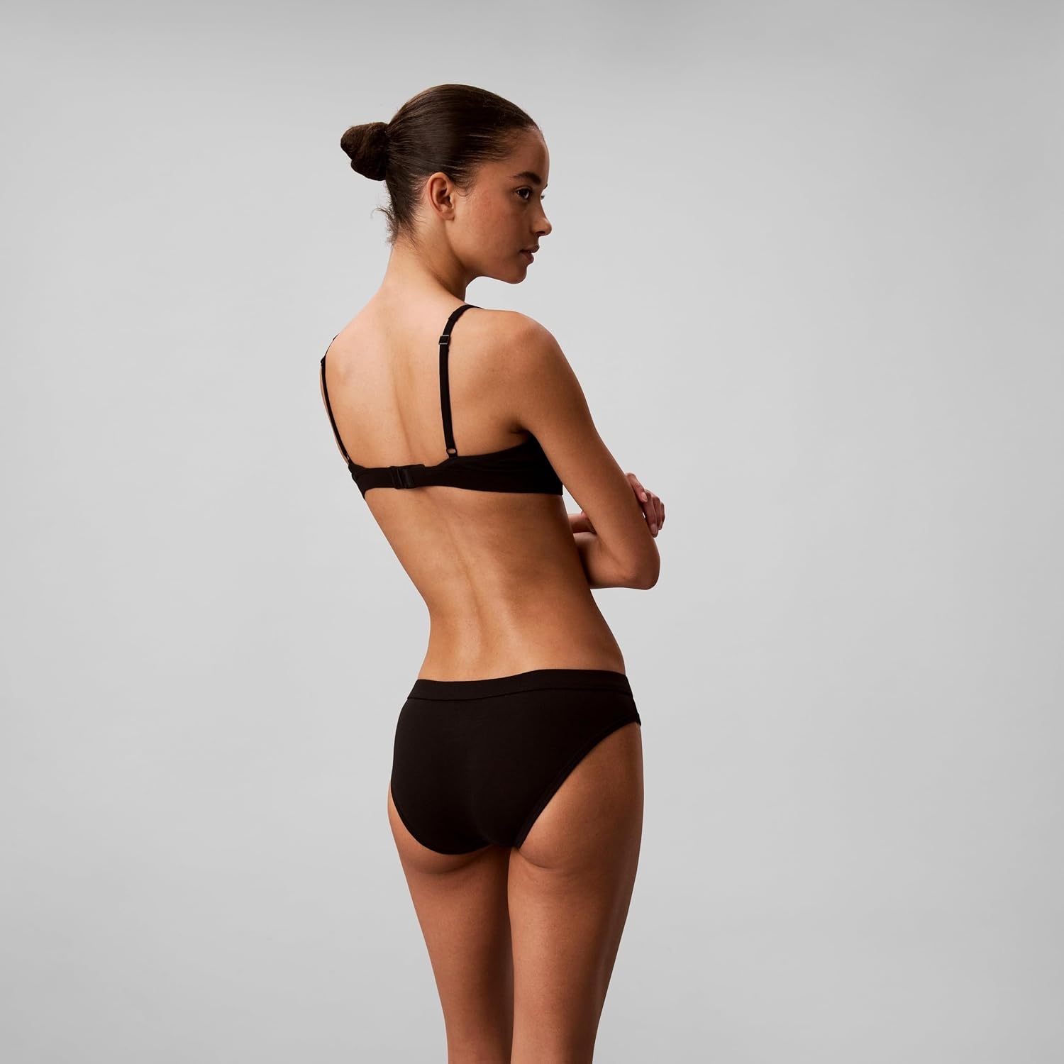 image:imageCalvin Klein Womens Comfort Logo Cotton Stretch Bikini Panties 3 PackBlackSnow HeatherEther