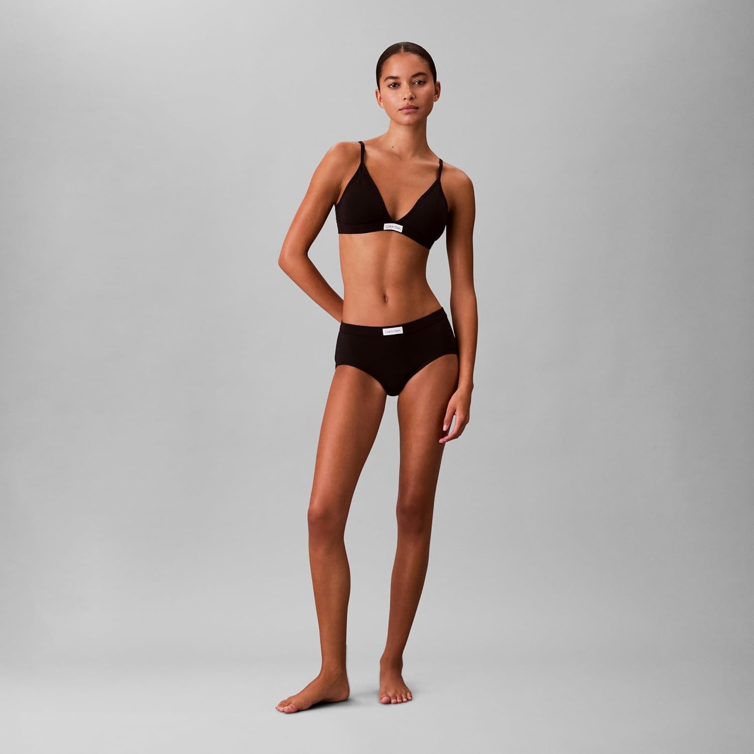 image:imageCalvin Klein Womens Comfort Logo Cotton Stretch Modern Brief Panties 3 PackBlackChalkAtlantic Deep