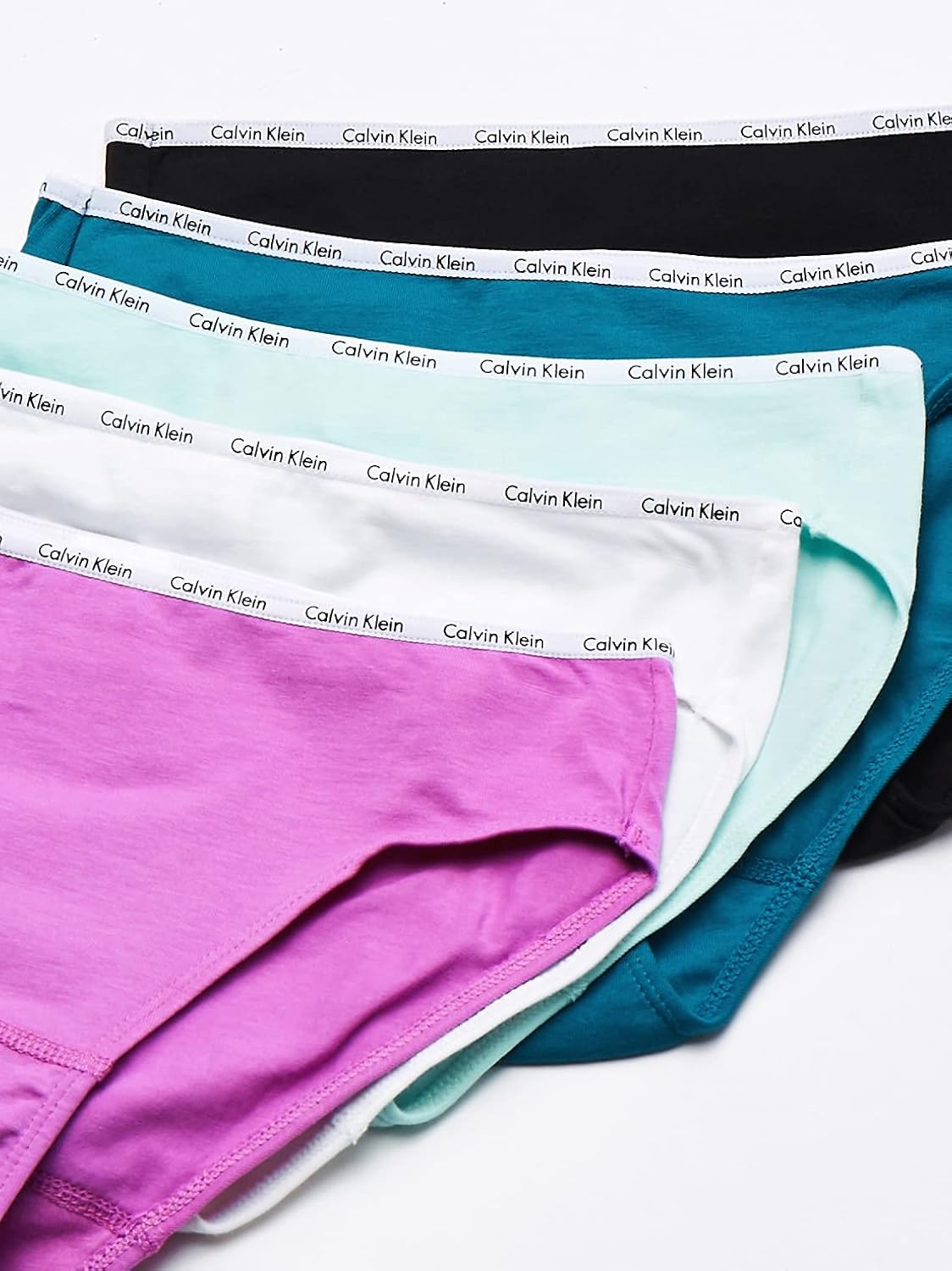 image:imageCalvin Klein Womens Cotton Stretch Logo Bikini Panties MultipackBlackWhiteBlue LightContinentalPeony Blossom