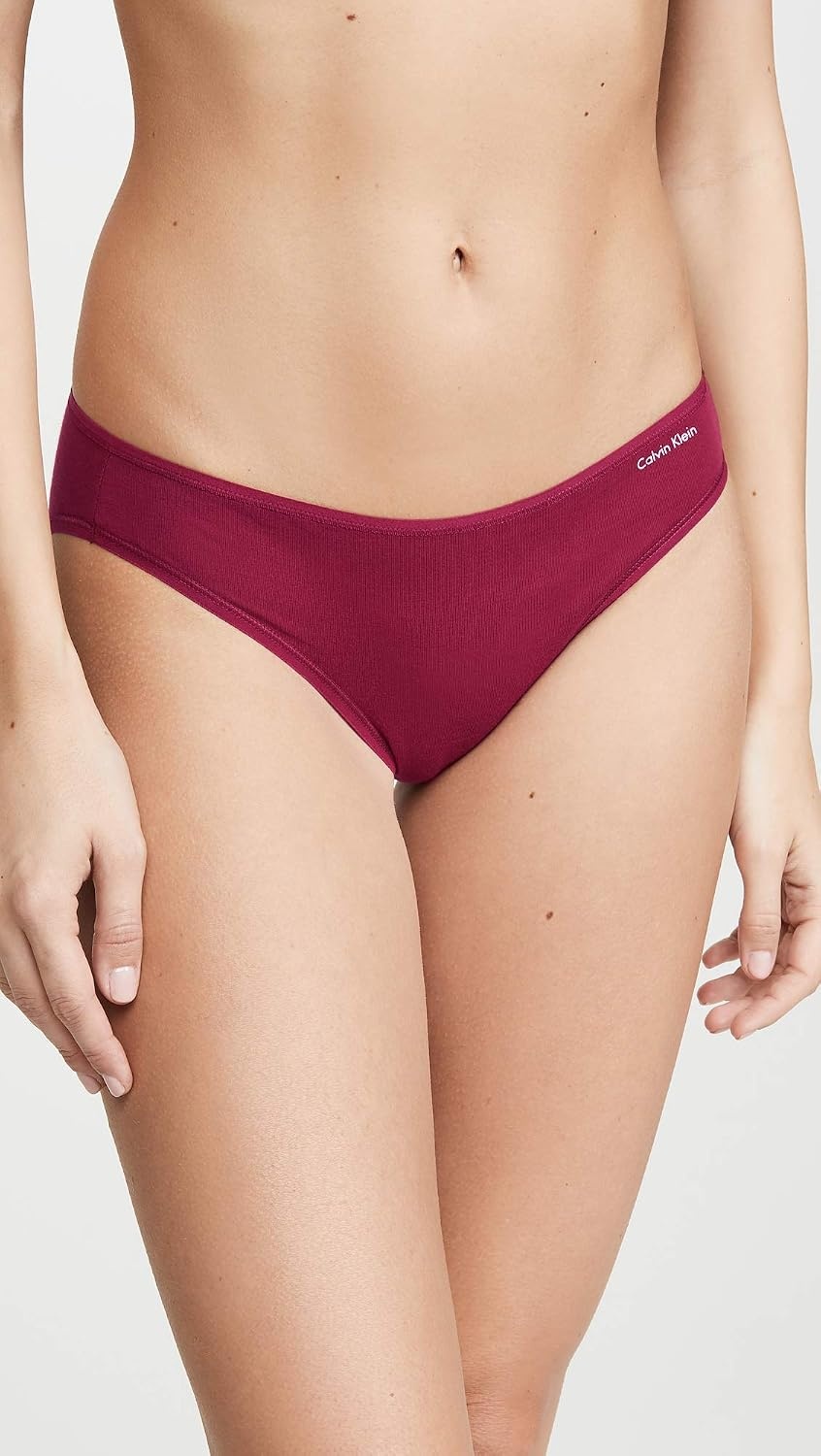 image:imageCalvin Klein Womens Cotton Stretch Logo Bikini Panties MultipackRaspberry JamTemperFeeder StripeBlue NoirBlack