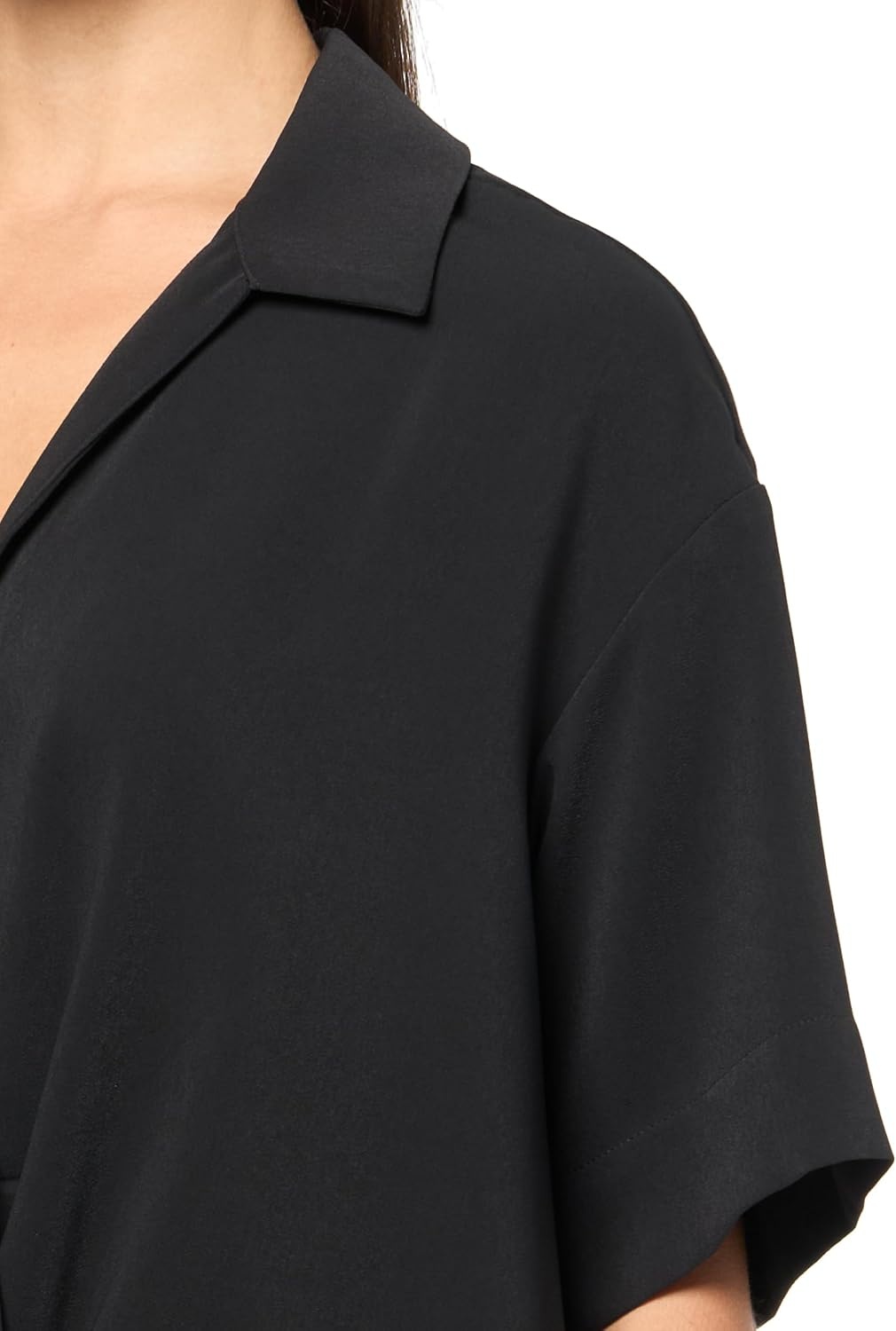 image:imageCalvin Klein Womens Crepe Printed Wrap TopBlack