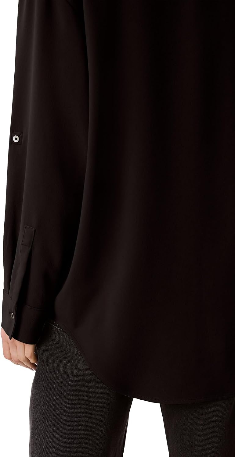 image:imageCalvin Klein Womens Crepe Relaxed ButtonDown ShirtBlack